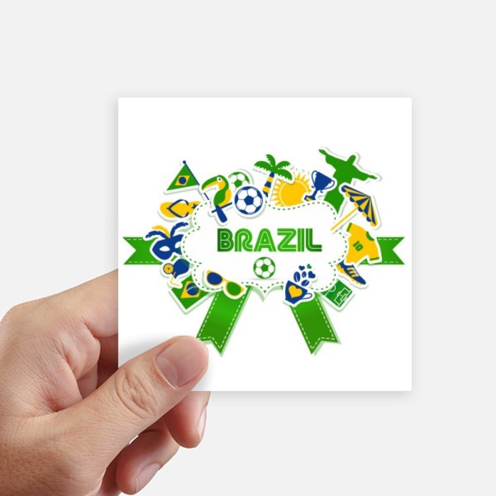 Soccer Football Brazil Cultural Sticker Square Waterproof Stickers Wallpaper Car Decal