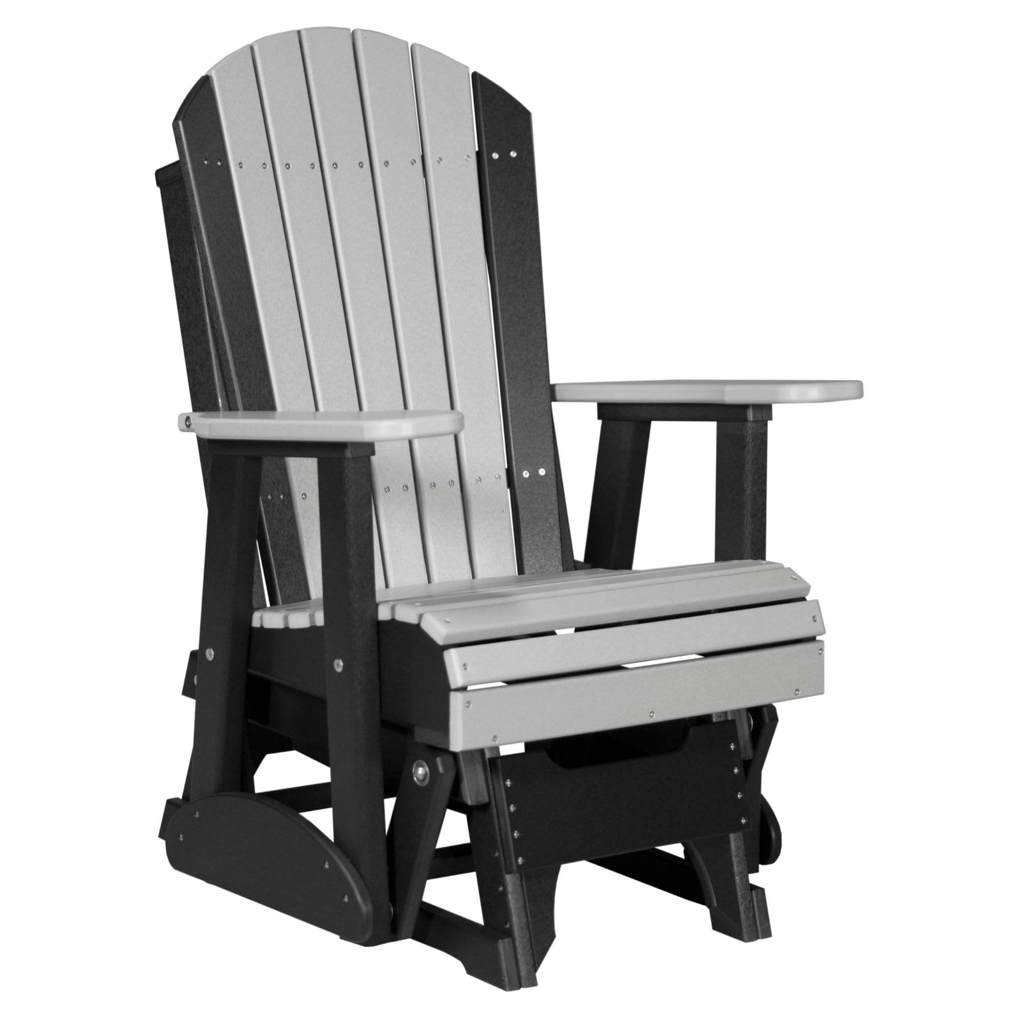 LuxCraft 2' Adirondack Glider Chair - Available in 20 Colors, Dove Gray and Black