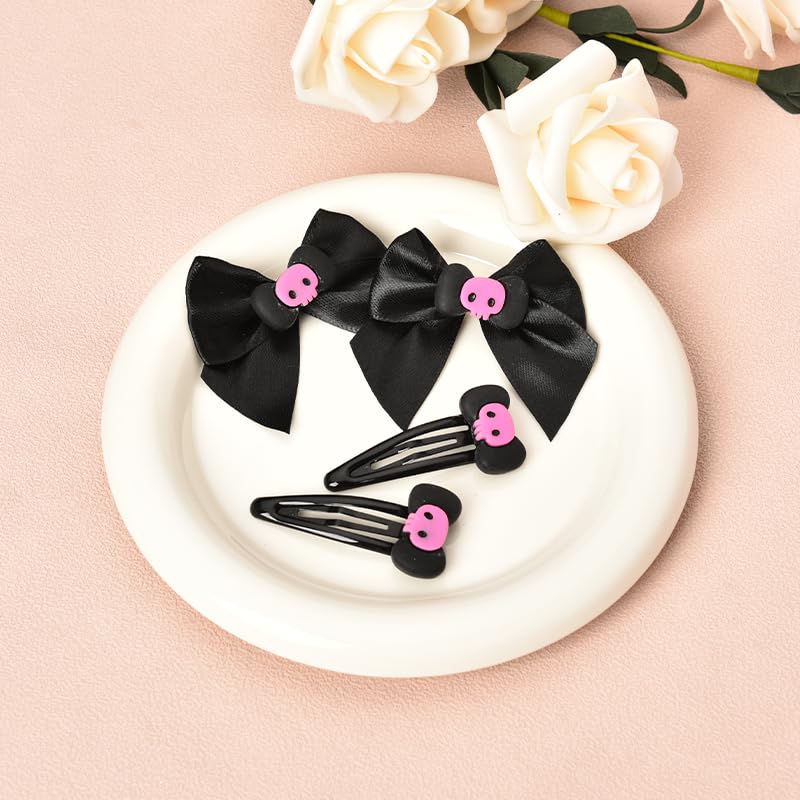 Miniatura 3 de Pinzas para el pelo de calavera de Halloween para niñas, pasadores góticos para el cabello para adolescentes, accesorios góticos negros Y2K para el