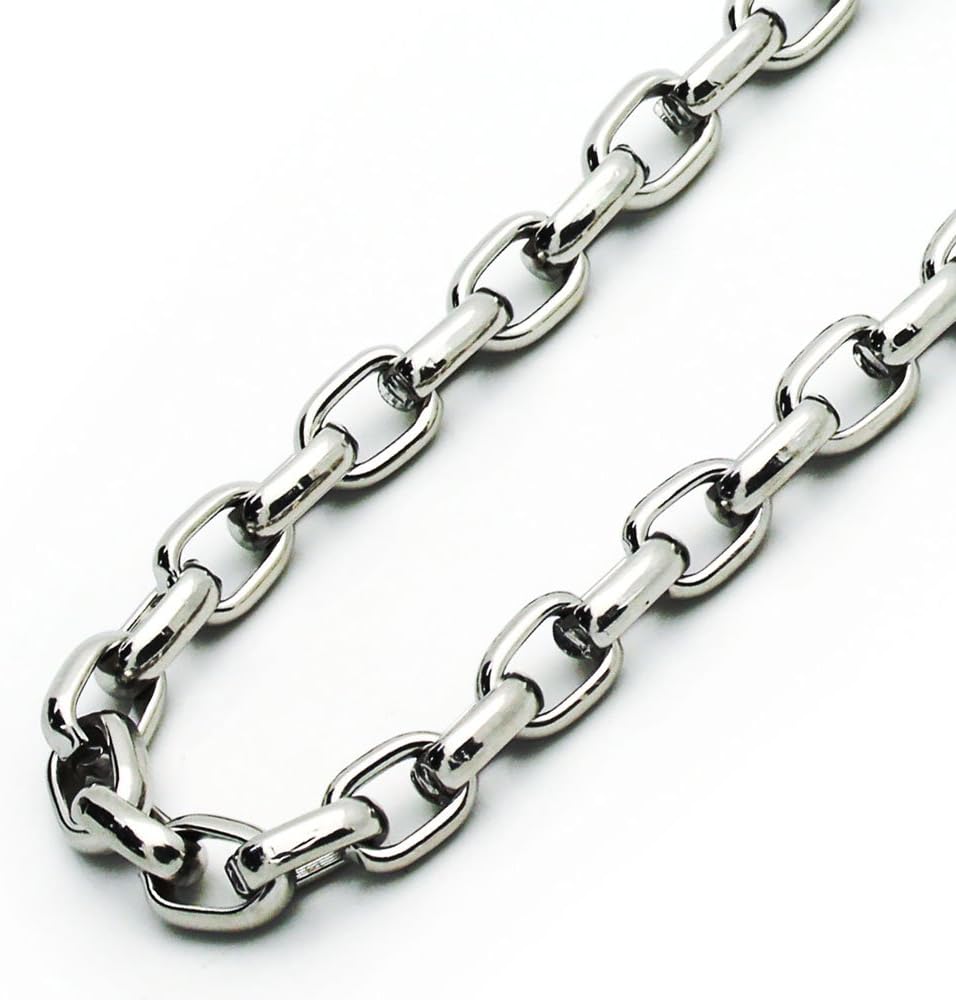 DoubleAccent 5mm Stainless Steel Chain Heavy Round Box Chain Necklace (Available Length 20", 22", 24", 30")