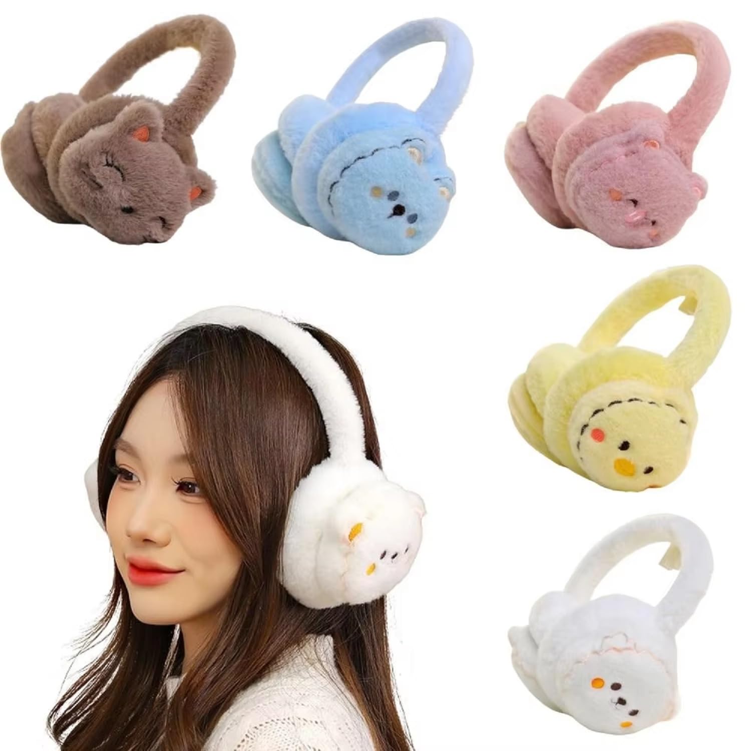 Cute Plush Animal Ear Earmuffs for Kids & Women | Soft Winter Faux Fur Warm Ear Covers | Adorable Bunny, Cat & Bear Design | Comfortable and Foldable Winter Ear Warmers | 1 Pc-image-38