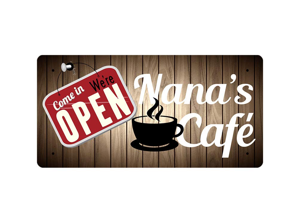 Mcmug White - Nana's Cafe - Metal Sign, Decorative Sign, 200Mm X 100Mm