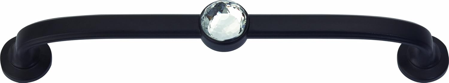 Atlas Homewares 345-BL Legacy Crystal 5.75-Inch Bracelet Pull, Matte Black