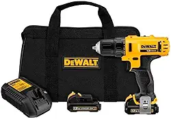 DEWALT Parafusadeira e Furadeira de 3/8 Pol. (10mm) com 2 Baterias 12V Ion-Lítio 2.0Ah Bolsa e Carregador Bivolt DCD710D2
