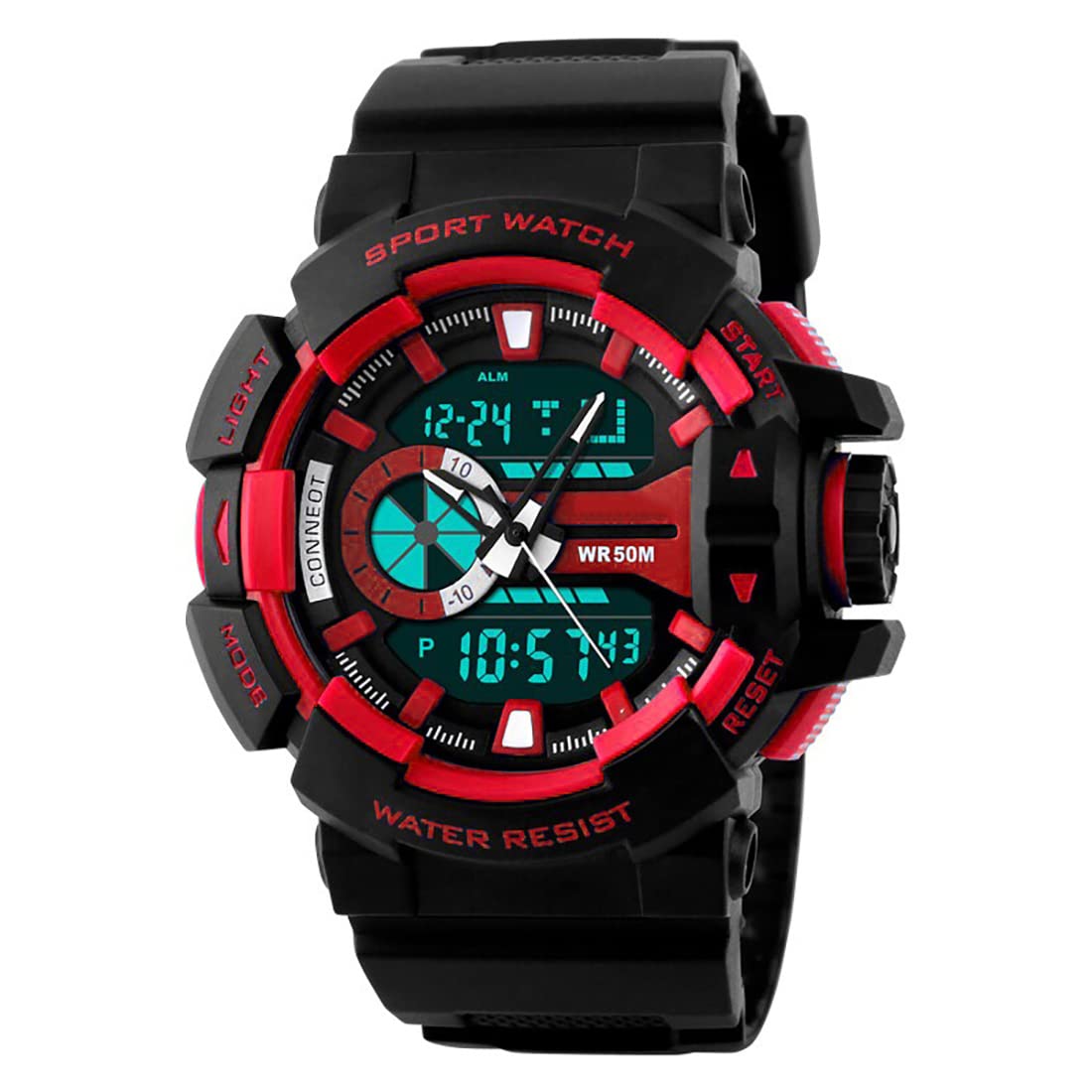 Shocknshop Rubber Analog Digital Sports Black Dial Watch For Men Boys (Red Dial And Black Strap) -Sk10, Black Band (B0BK8WNV66) Amazon Price History, Amazon Price Tracker