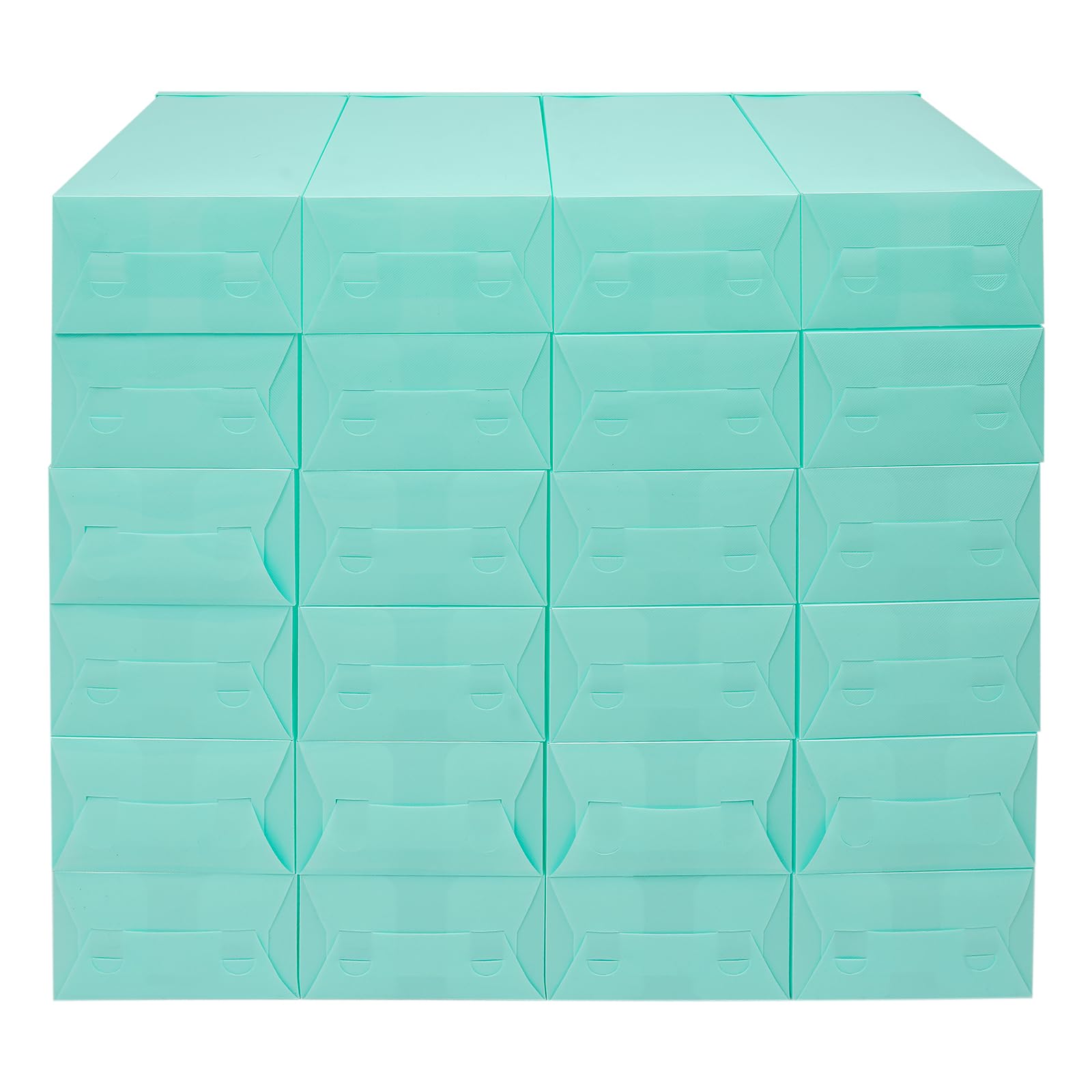 WooDerson 24 Pack de cajas para zapatos, juego de cajas para zapatos, cajas de plástico transparentes apilables para zapatos, materiales de alta calidad PP y HIPS, diseño plegable, 33 x 23 x 14 cm
