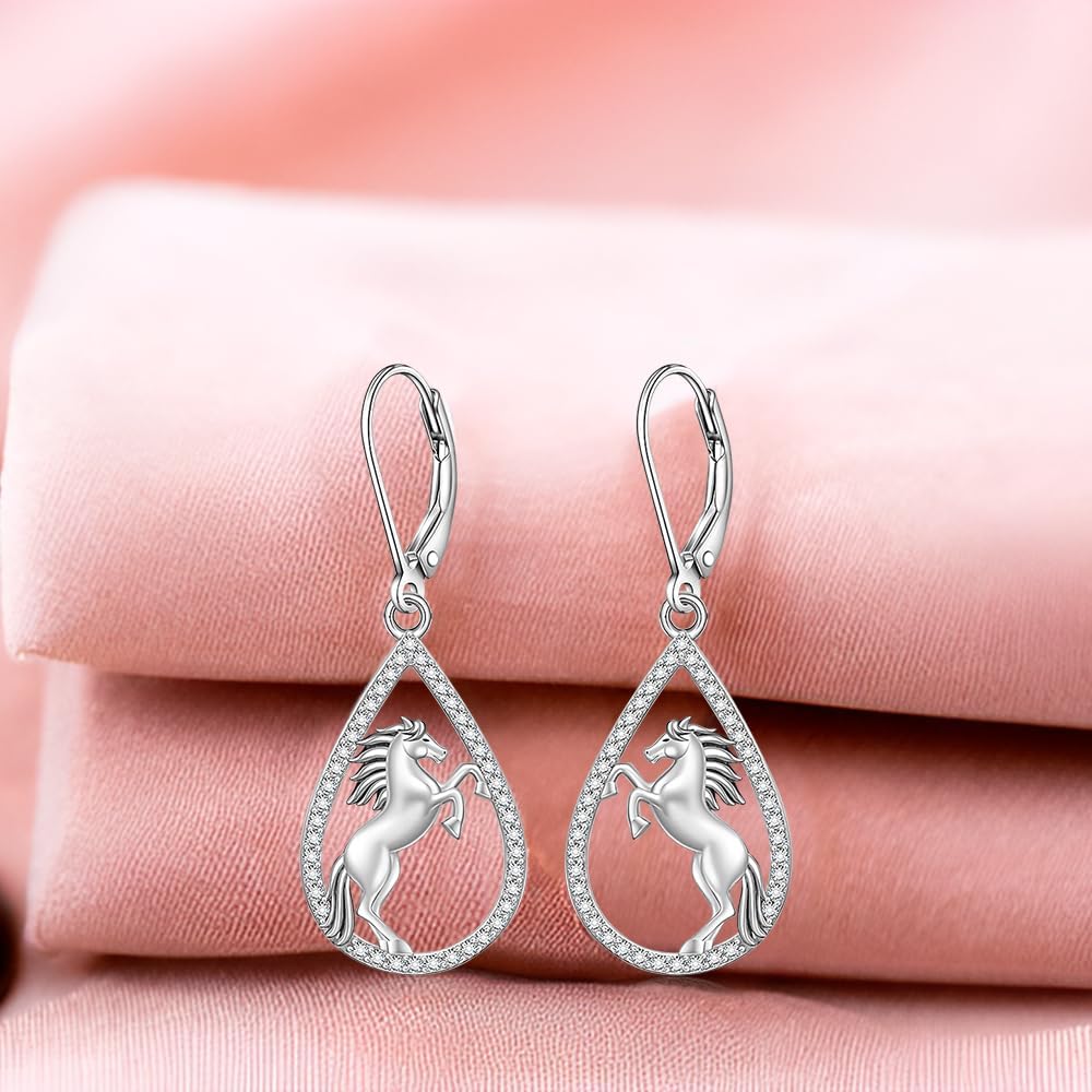 Horse Earrings for Women 925 Sterling Silver Hypoallergenic Horse Dangle Earrings Horse Lover Gifts for Birthdays and Anniversaries - Image 9