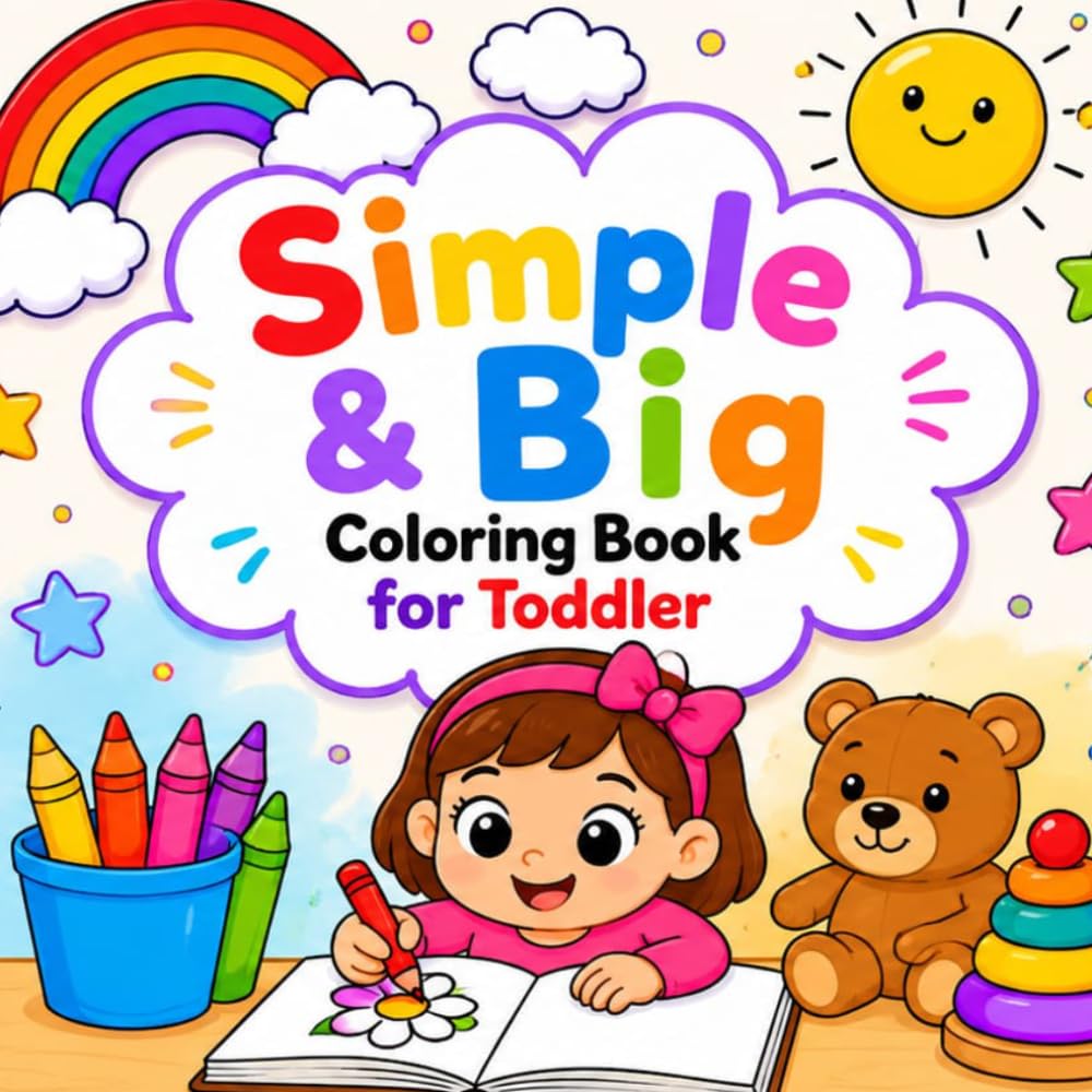 Simple & Big Coloring Book for Toddler: 100 Easy And Fun Coloring Pages For Kids, Preschool and Kindergarten