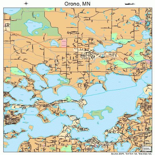 Large Street & Road Map of Orono, Minnesota MN Printed poster size