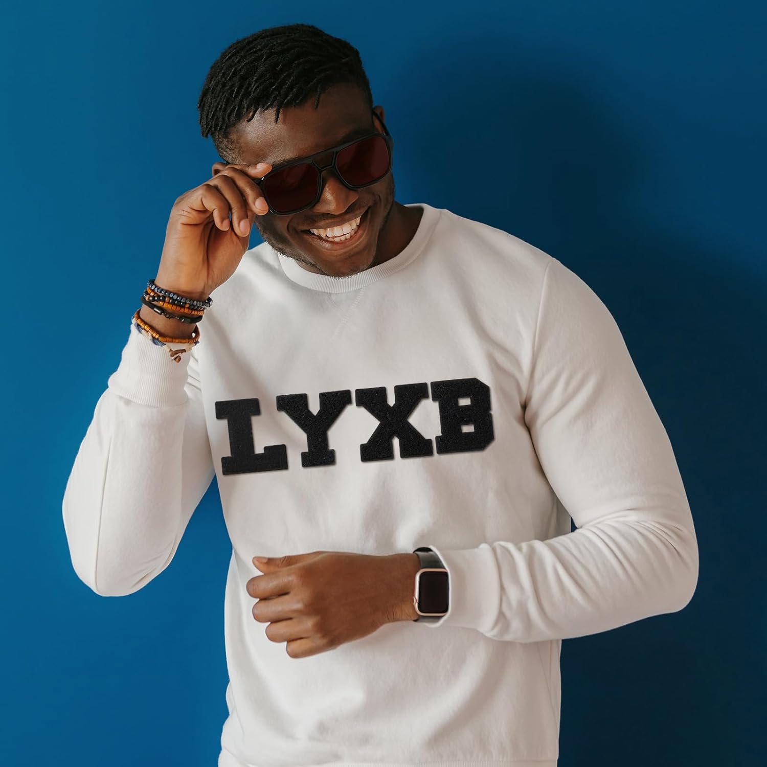 Jutom 156 Pieces Chenille Letter Patches Iron on Bulk Large 3.2 h x 2.4 w College Letters Patches Clothing Embroidered Trimmed Preppy Alphabet for Letterman Jackets Jeans(Black,White)