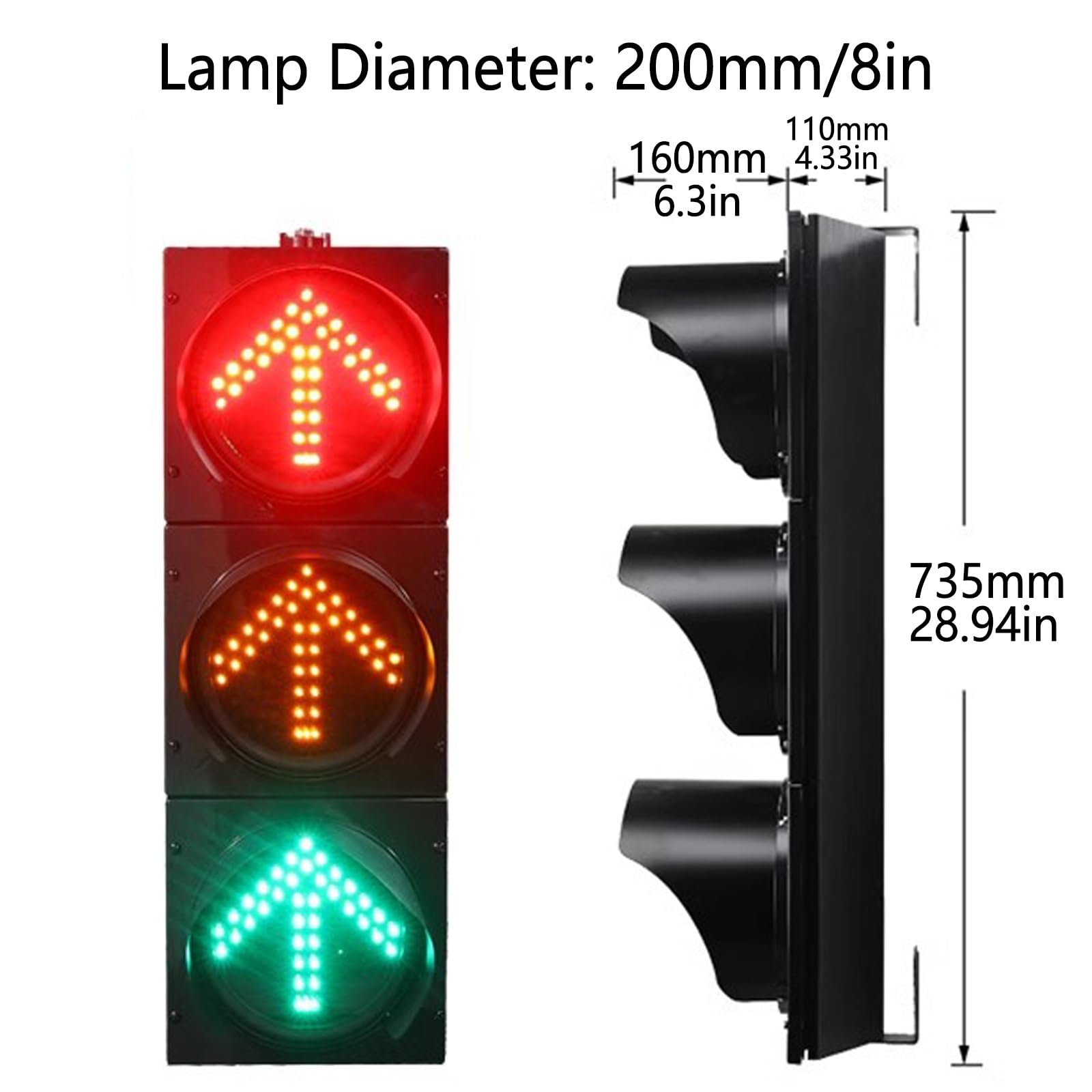 Światło drogowe, lampa o średnicy 200 mm/300 mm, światło zatrzymujące drogowe znaki drogowe, lampka kontrolna zatoki dokującej, wodoodporność IP53, do skrzyżowań, kabin poboru opłat, mostów