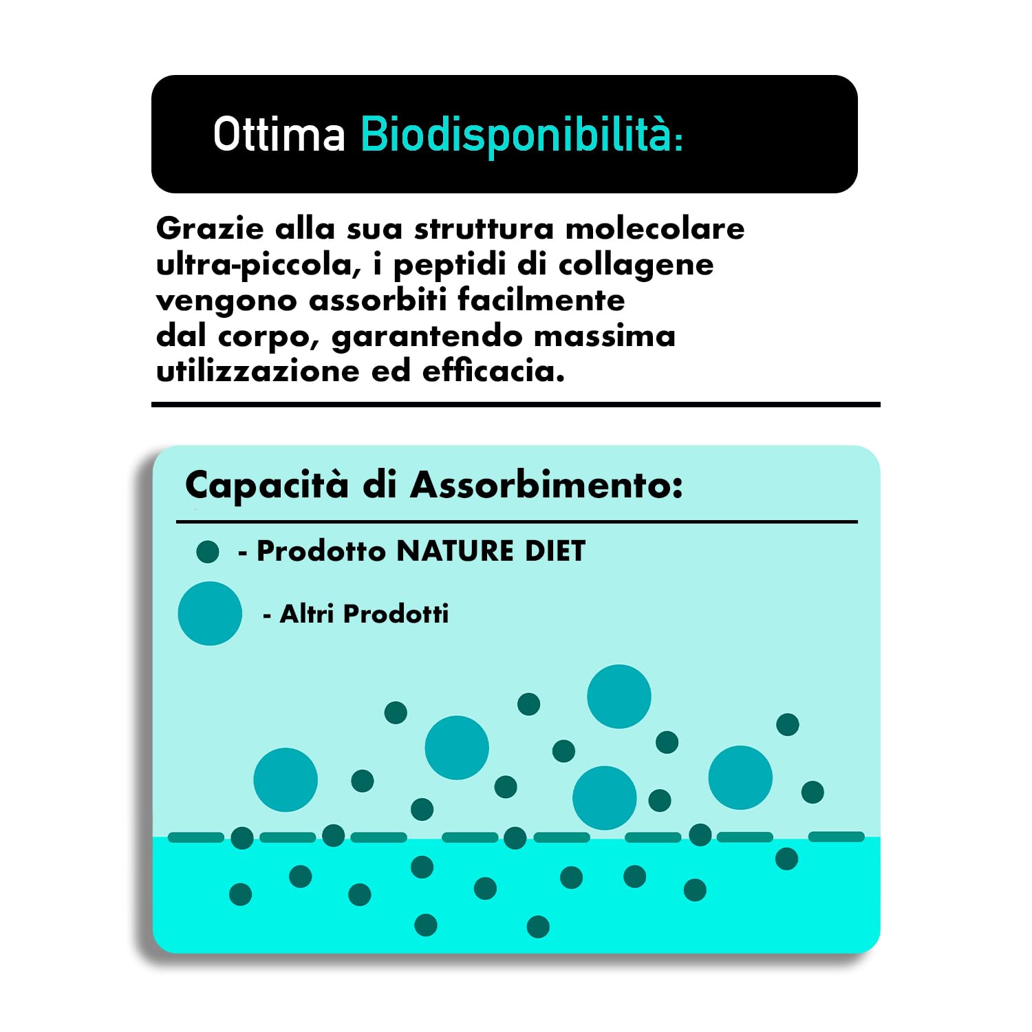 Nature Diet Multi Collagene in Polvere, Non Aromatizzato, 400 g | Idrolizzato Collagene Peptidico di Tipo: I, II, III, V e X, Integratore, Altamente Biodisponibile, Collageno Peptide