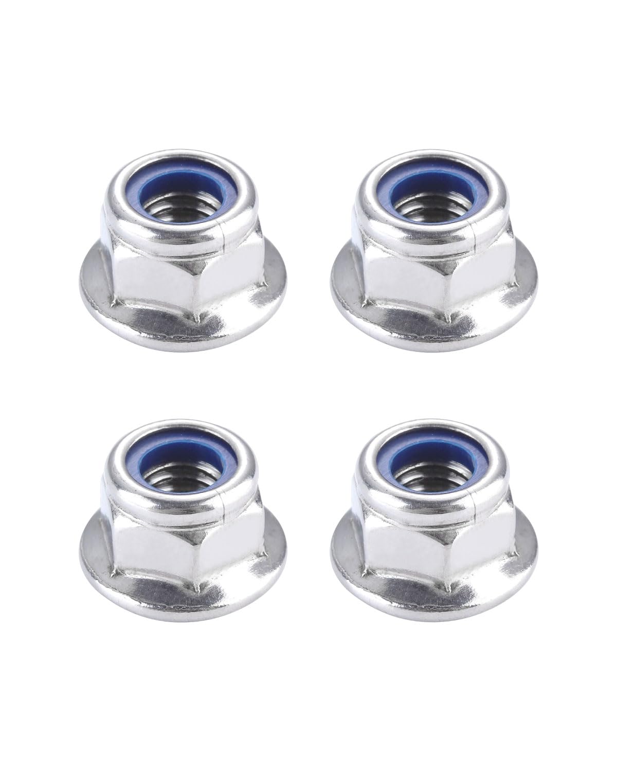 IMSCREWS M12 x 1.75 Flange Nuts, 304 Stainless Steel Hex Nylon Insert Lock Nuts, DIN 6926 Anti-Loosening Metric Fasteners for Automotive and Outdoor, Fits 18mm Socket, Pack of 20