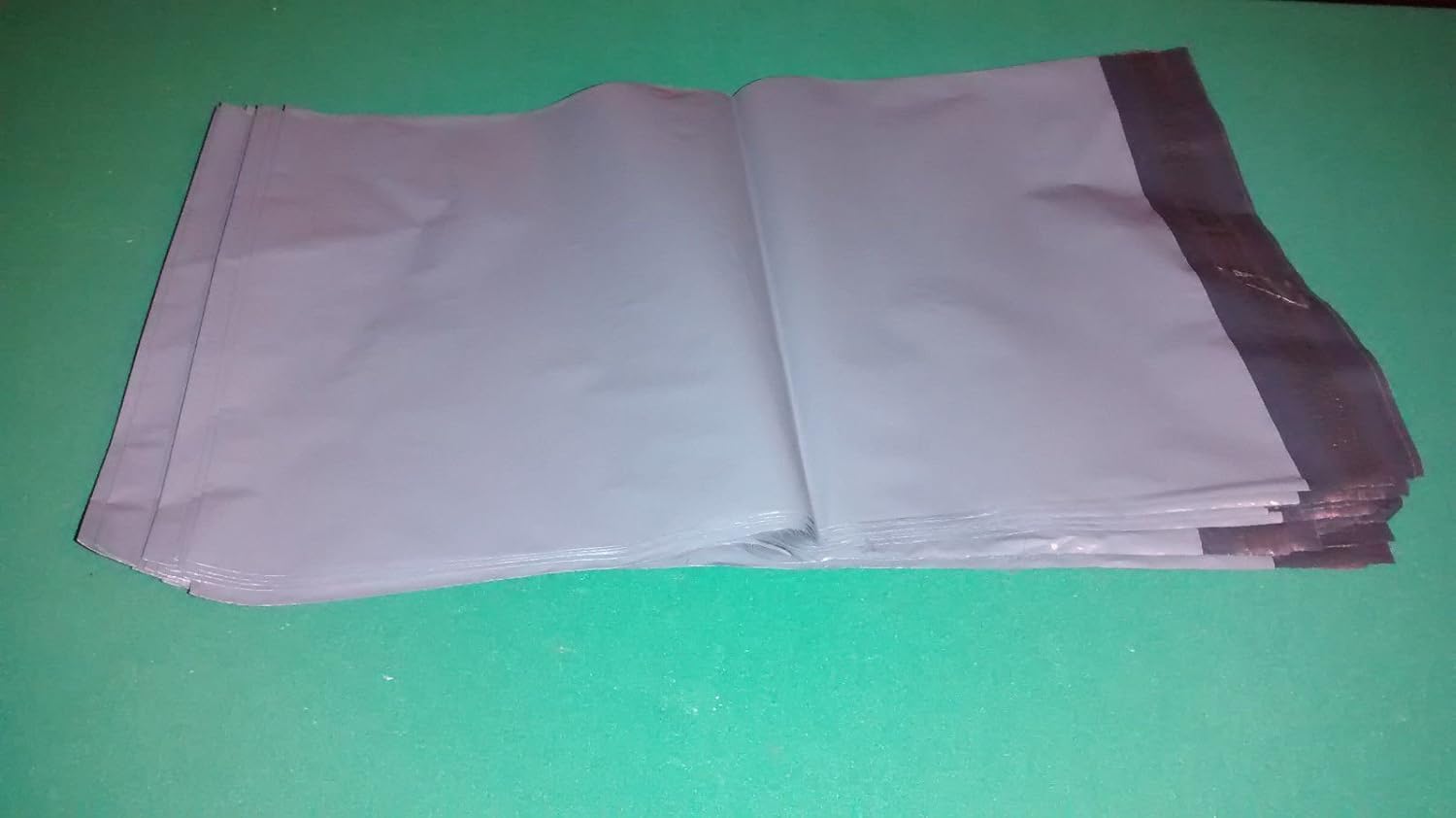 100x Grey Plastic Poly Mailing Bags 250 x 350 mm 10 x 14