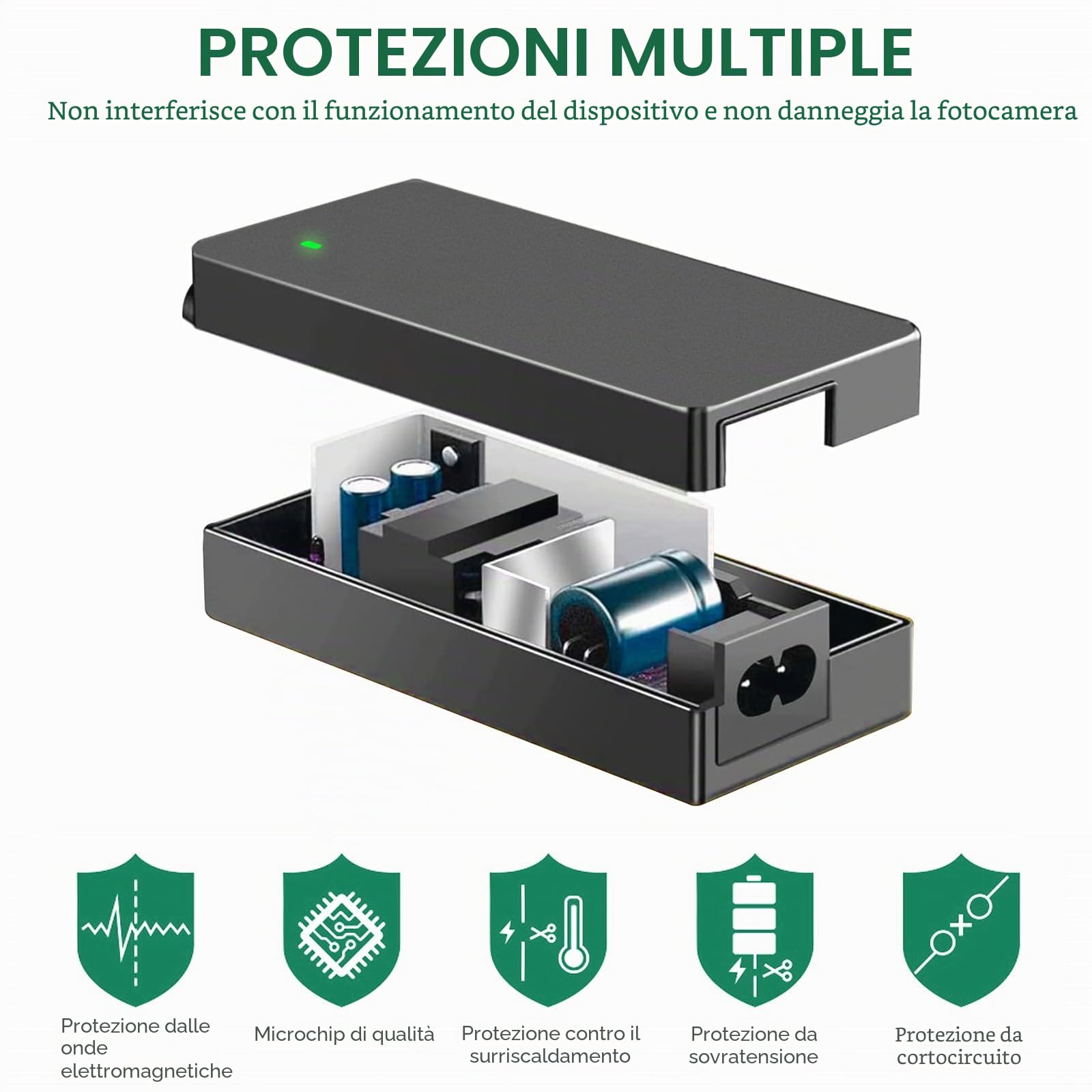 Alimentatore switching 12V 5A 60W adattatore CA con spina CC 5,5 x 2,1 mm e connettore jack CC 11 PC per strisce luminose a led, monitor del computer e altro