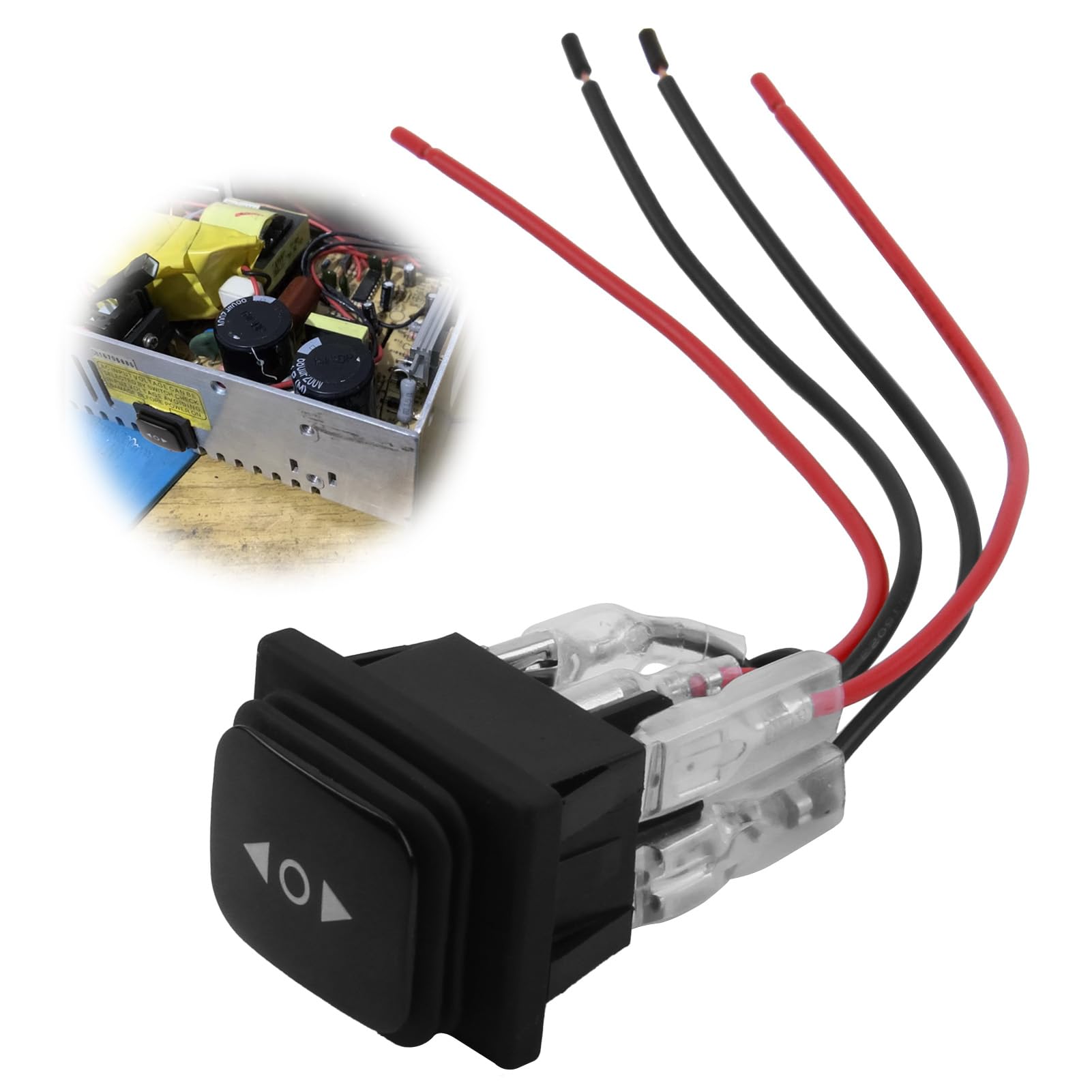 Interruttore a Bilanciere Impermeabile 20A 12V Cc Con Cavo Da 15 Cm, Interruttore a Bilanciere a 6 Pin Con Inversione Di Polarità On-off-On, Impermeabile E Antigraffio, Adatto per Elettrodomestici