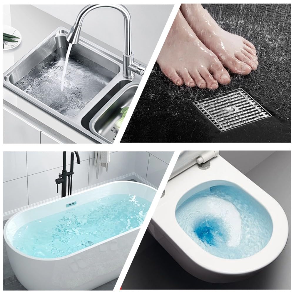 Desatascador Tuberias Profesional con 4 Cabezales Reemplazables, Desatascador WC de Alta Presión con Manómetro, Desatascador a Presión Desatascador, para Inodoro Baño Cocina