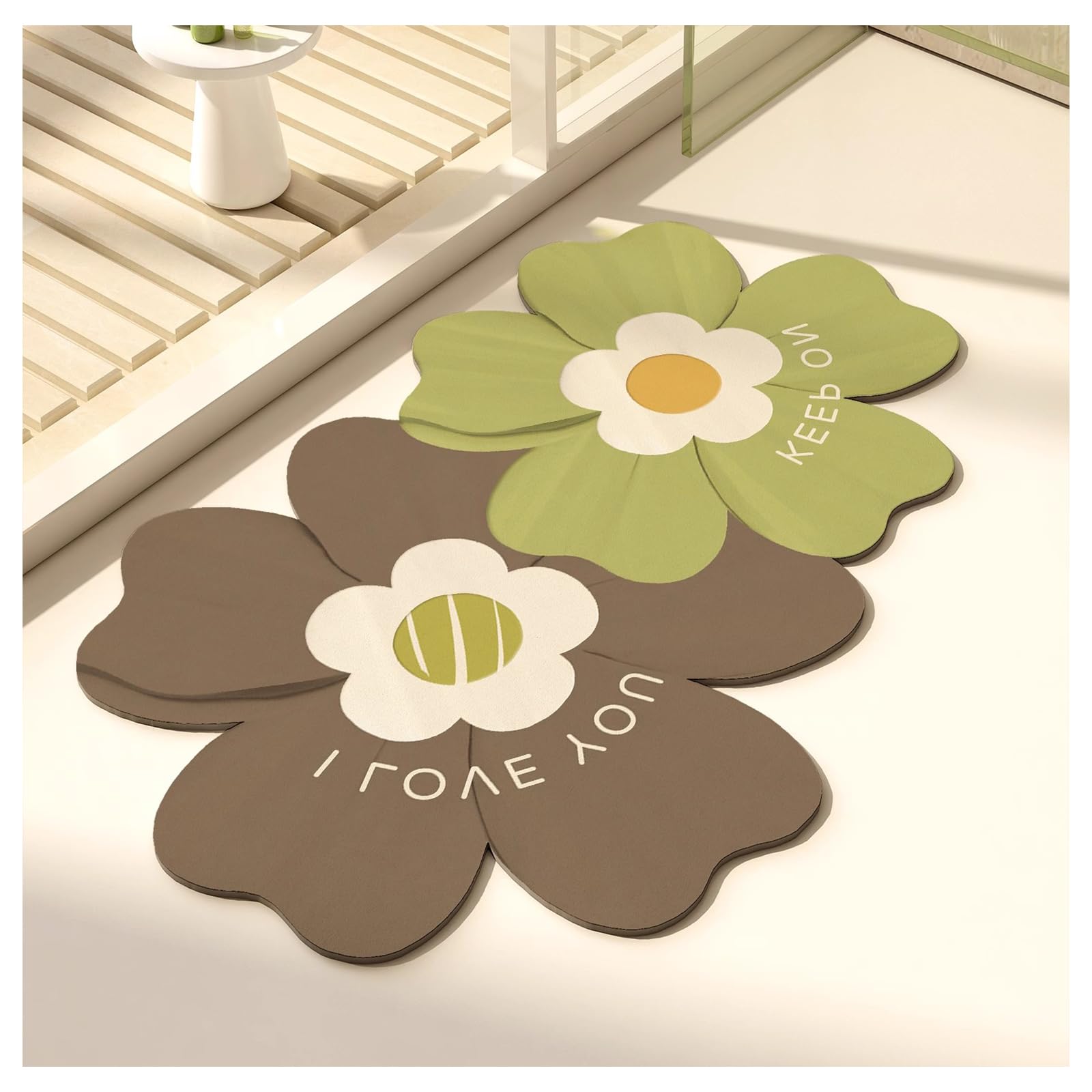 Ergocar Tappeto Da Bagno 50x80cm, Ultrasottile Sottoporta Ad Assorbimento Rapido Fondo Antiscivolo In Gomma Tappetino Da Bagno Impermeabile