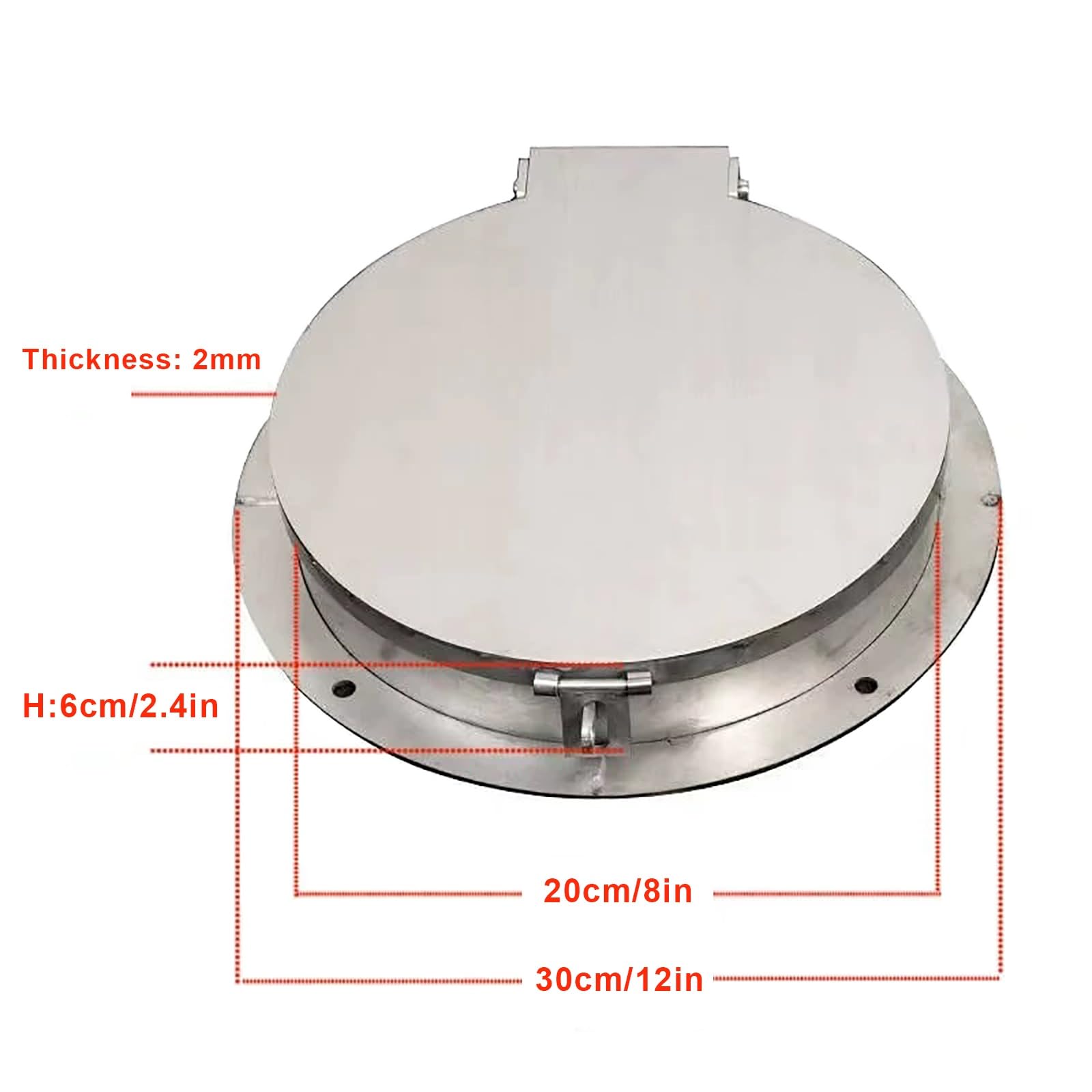 FQMYLTYN Tapa de Registro Redonda con Cerradura, Tapa y Marco de Acero Inoxidable para Tanque Séptico, Cubrir De Inspección para Depósito de Aguas Residuales, Cubrir para Bombas de Sumidero(20cm/8in)