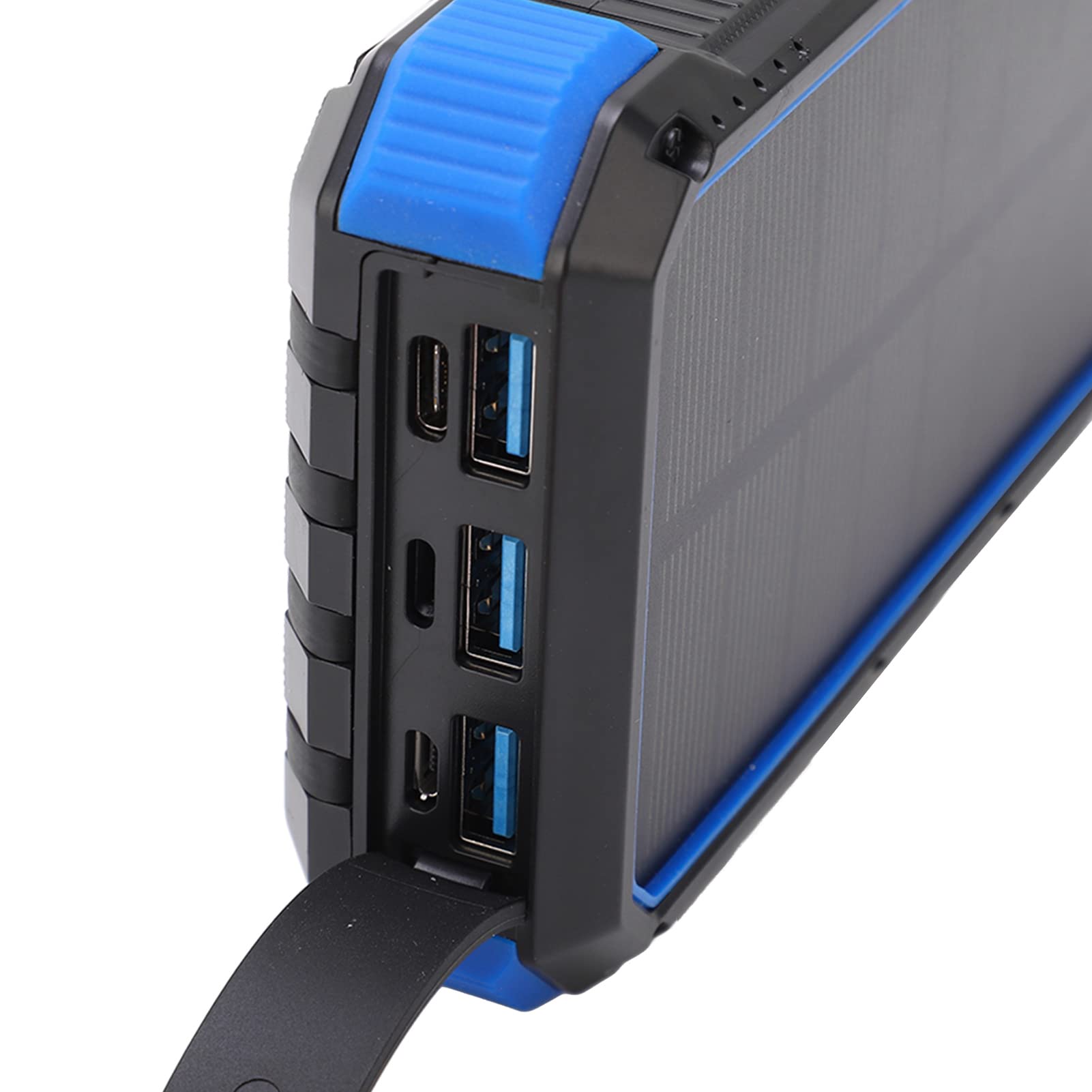 Banque d'énergie Solaire, Chargeur Solaire Portable ABS 36 800 MAh avec Charge Rapide, 3 Ports USB, Double Lumière LED, Entrée iOS Type C, pour Utilisation d'urgence en Camping en Plein