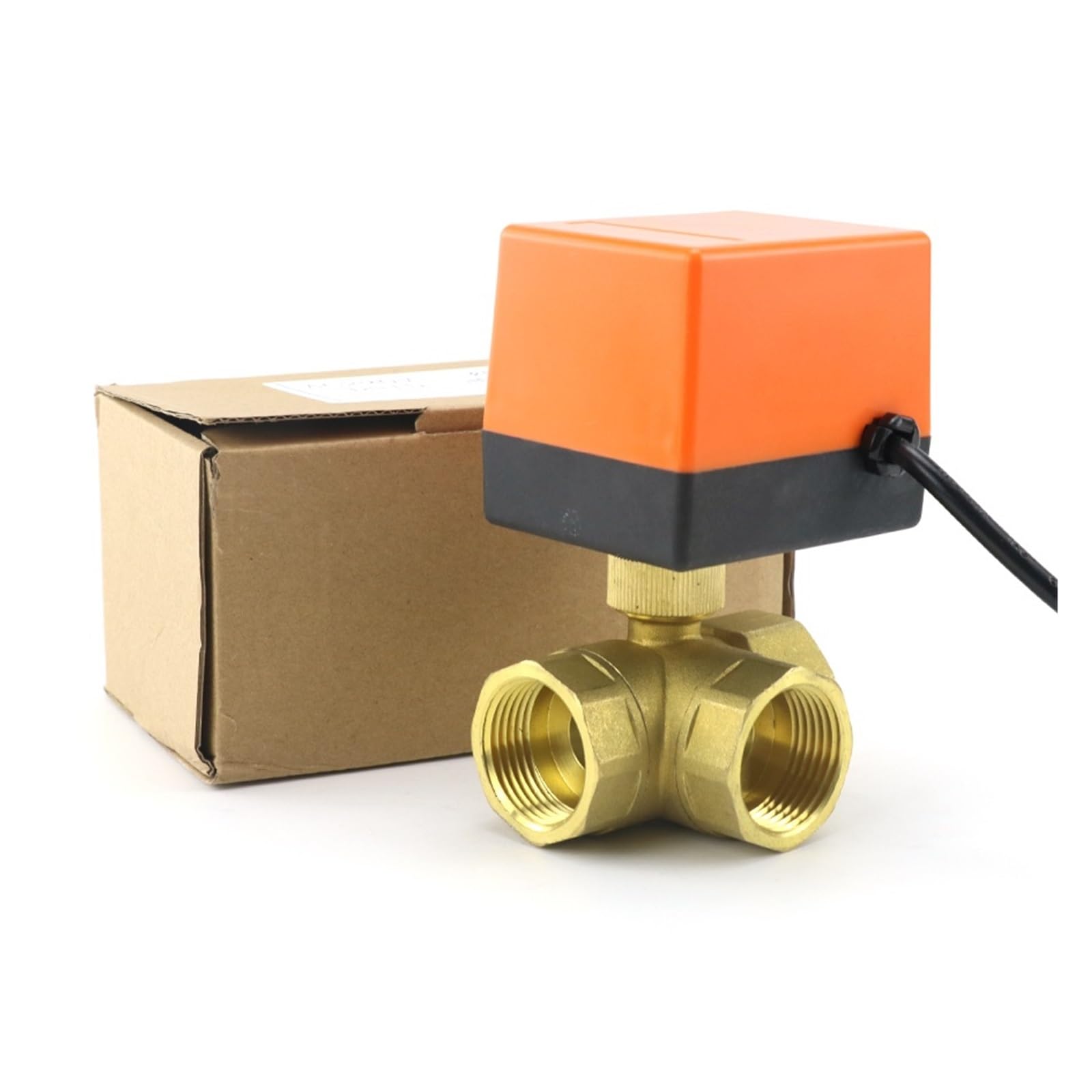 1/2 "3/4" 1 "1-1/4" Filettatura BSP AC 12 V 24 Valvola A Sfera Elettrica Motorizzata In Ottone A Tre Vie A 3 Fili 2 Controllo Tipo T DN15/DN20/DN25(1-1/4",AC)