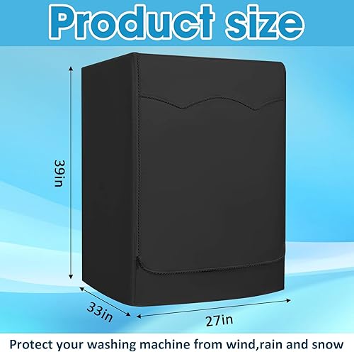 Miniatura 5 de Ericlin Paquete de 2 fundas para lavadora y secadora, cubierta para lavadora para lavadora impermeable a prueba de polvo, diseño de cremallera