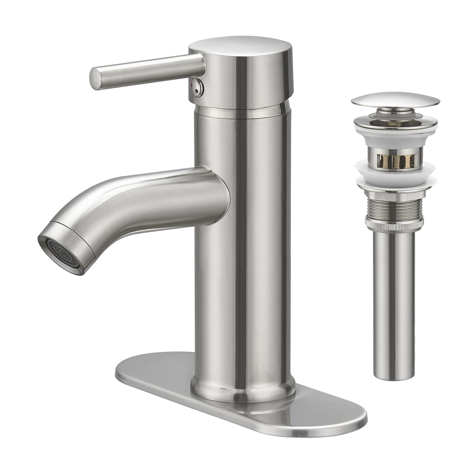 VOTON Brushed Nickel Bathroom Faucet Single Handle 