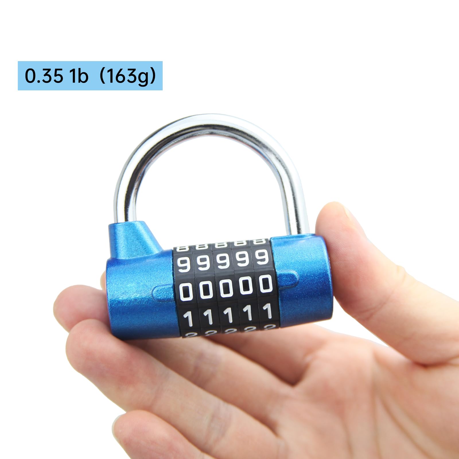 SISAV 5 Digit Combination Lock,Gym Padlock,Replaceable Combination Lock,Suitable for School Lockers,Tool Boxes,Fences,Blue(2 Pack) - Image 4