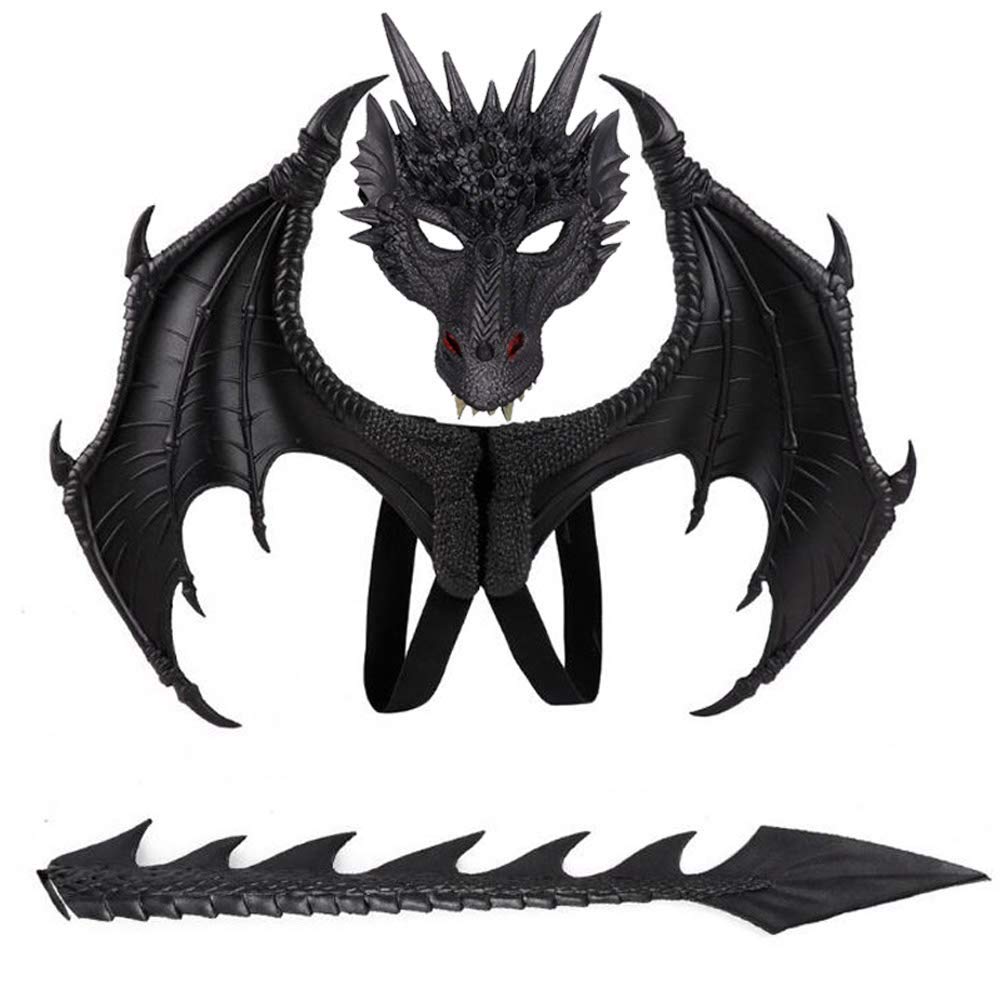 Children's Dragon Wing Costume Dinosaur Tail Mask Set Cosplay Kids Halloween Dragon Costume