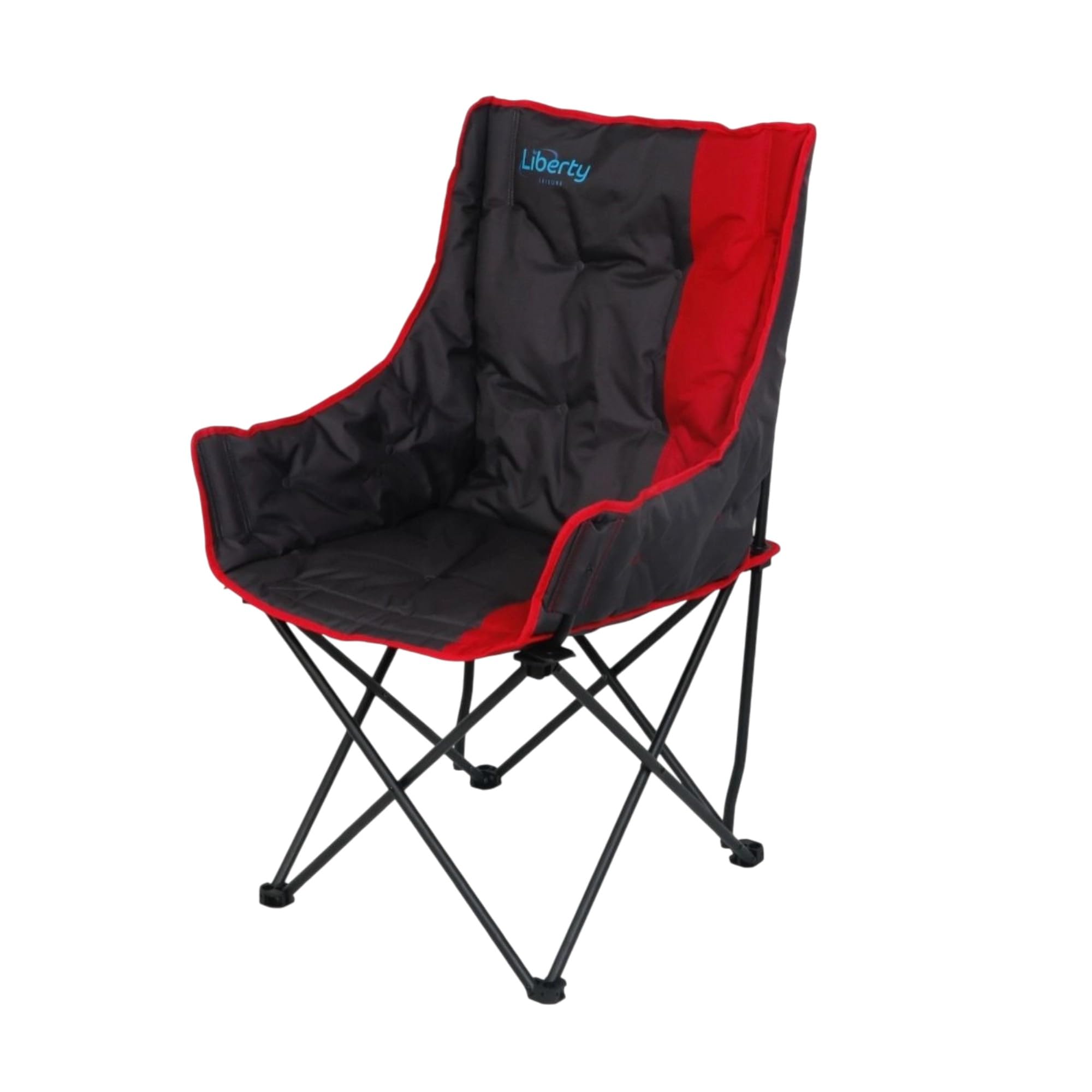 Liberty Leisure Outdoors Comfort Camping Chair – Foldable Padded Outdoor Chair with Carry Bag – Lightweight Portable Fishing, Garden & Festival Chair (Red) — image 1