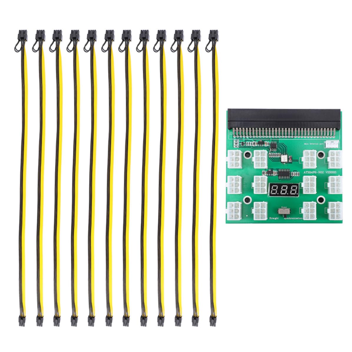 Veemoon Netzteil GPU Mining Adapter mit 6-pin Zu-8-pin Kabel, 12v