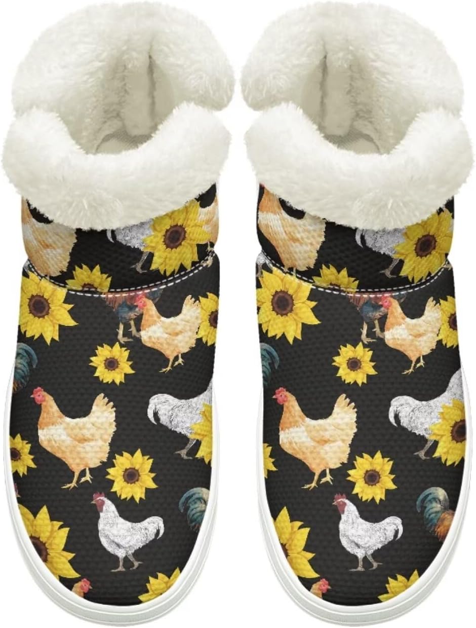 Slip on Boots for Women Men Non Slip Winter Boots Furry Snow Shoes with Elastic for Ladies Outdoor Gifts