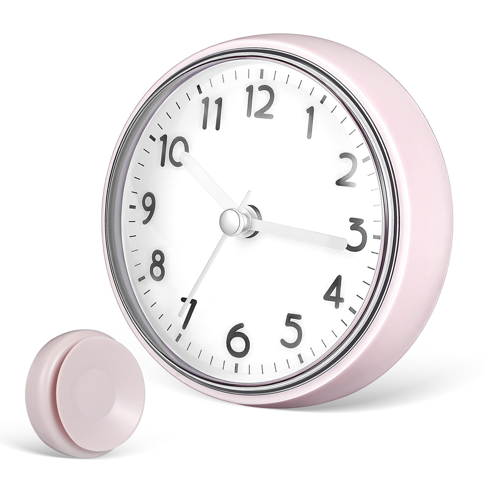 Zerodeko Reloj Mini de Pared Ventosa Resistente al Agua para Baño y Sala de Estar Diseño Funcional