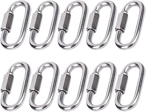 Lot de 10 petits mousquetons M3.5 en acier inoxydable avec vis de verrouillage - Mousquetons robustes - Mousqueton à lien rapide - Mousqueton de verrouillage pour sac à dos de randonnée