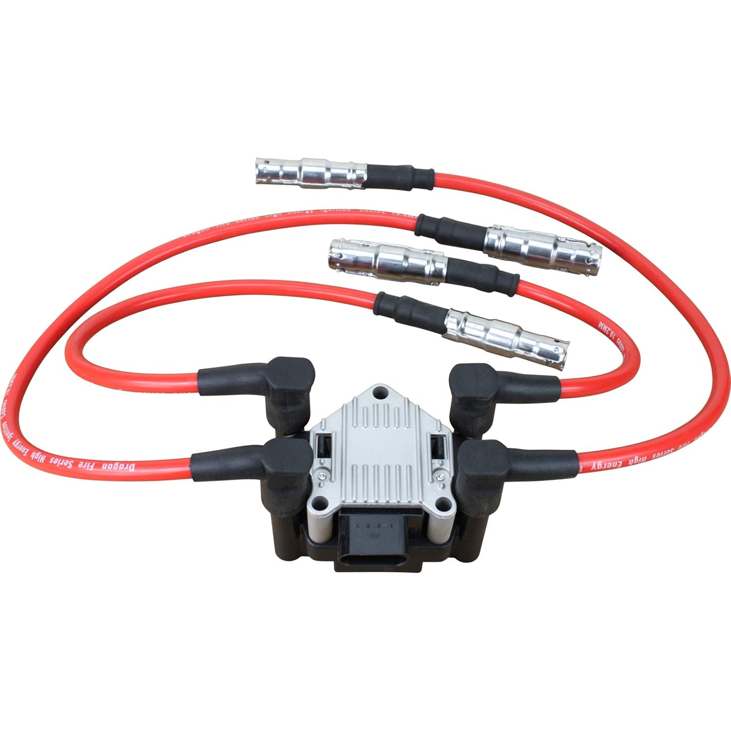 AIP Electronics Power Pack Ignition Coil Pack and Spark Plug Wire Set Compatible with 1998-2001 Volkswagen Jetta Golf Beetle 2.0L L4 OEM Fit Kit-1150