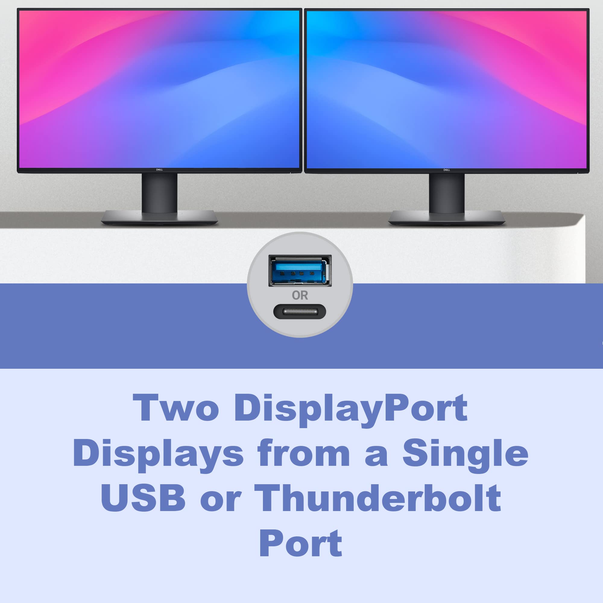 Sonnet Adapter DisplayLink Dual 4K DisplayPort do M1 Macs