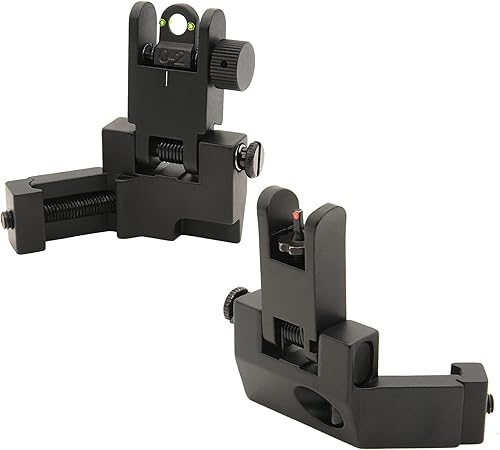 Miniatura 2 de Miras de hierro abatibles de 45 grados, de transición rápida, fibra óptica, mira de hierro de bajo perfil frontal y trasero, con puntos rojos y