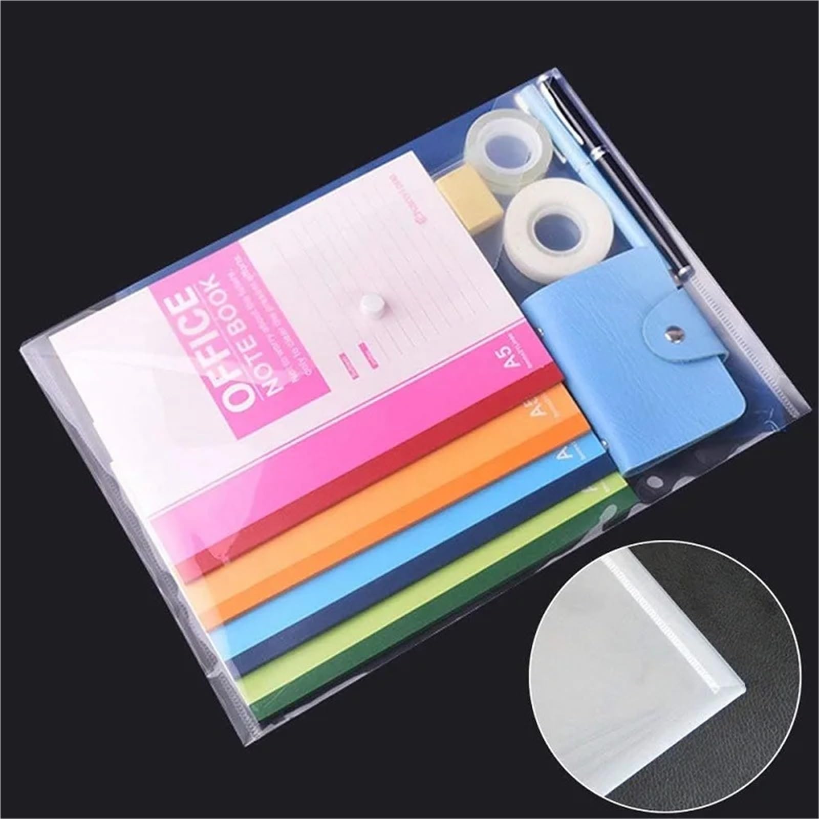 Buste di plastica 36 pezzi Cartelle archiviazione trasparenti riutilizzabili impermeabili A4 con chiusura bottone a pressione for forniture scolastiche, domestiche e for ufficio(Blue)
