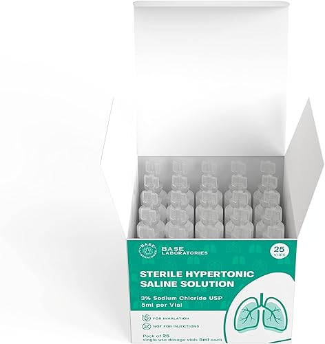 Miniatura 6 de Base Labs Solución salina hipertónica al 3% para máquina nebulizadora, solución salina para niños y adultos para tratamiento de inhalación y