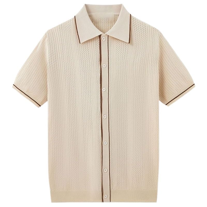 T-Shirt Décontracté Homme pour l'Été - Haut Rétro Idéal pour Terrasse et Vacances