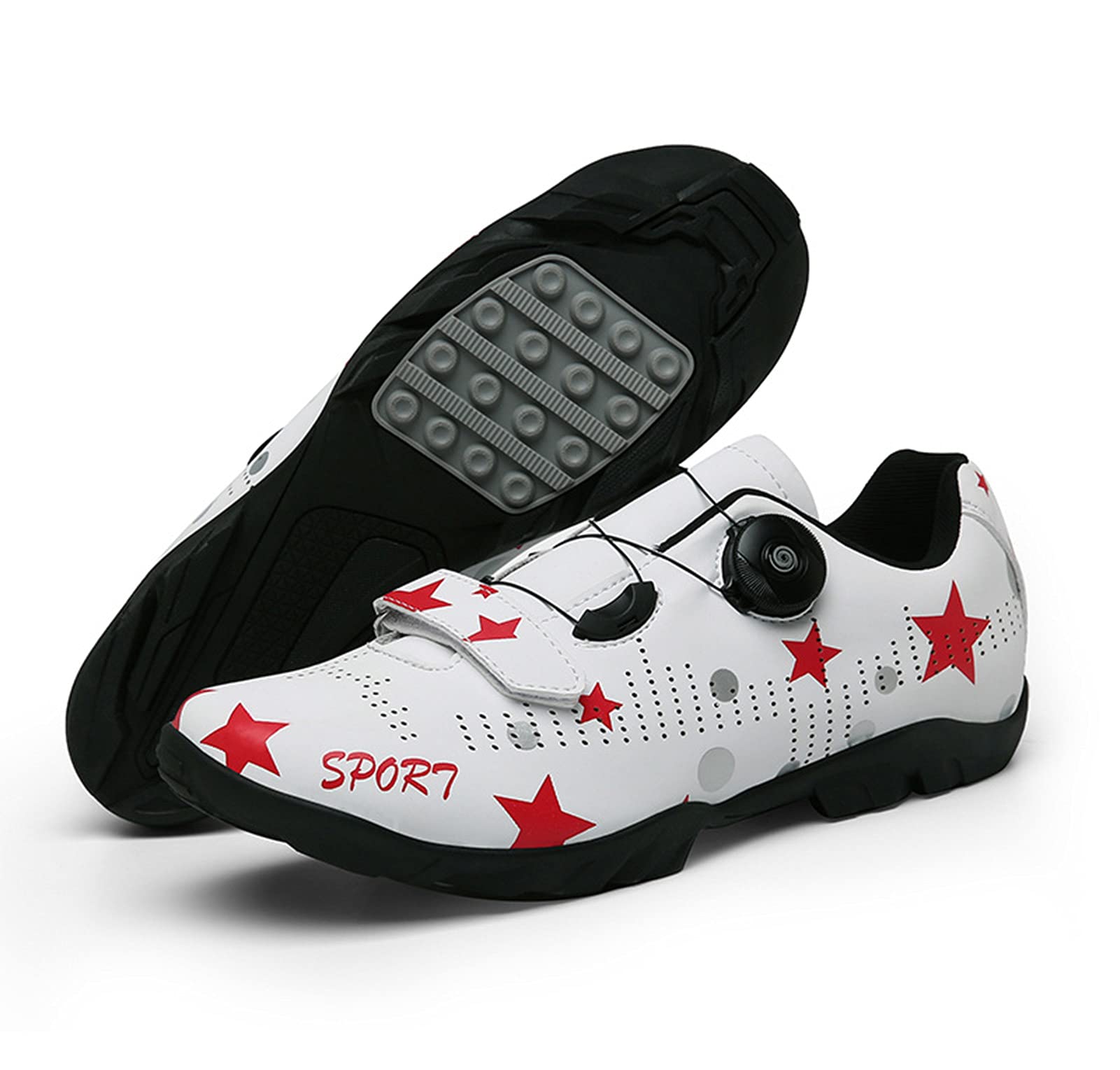 Buty Rowerowe Męskie, Męskie Buty Rowerowe Na Rowerze Drogowym, Oddychające Bez Poślizgu Buty Na Rowerach, Buty Rowerowe, Buty Szosowe(46, White)