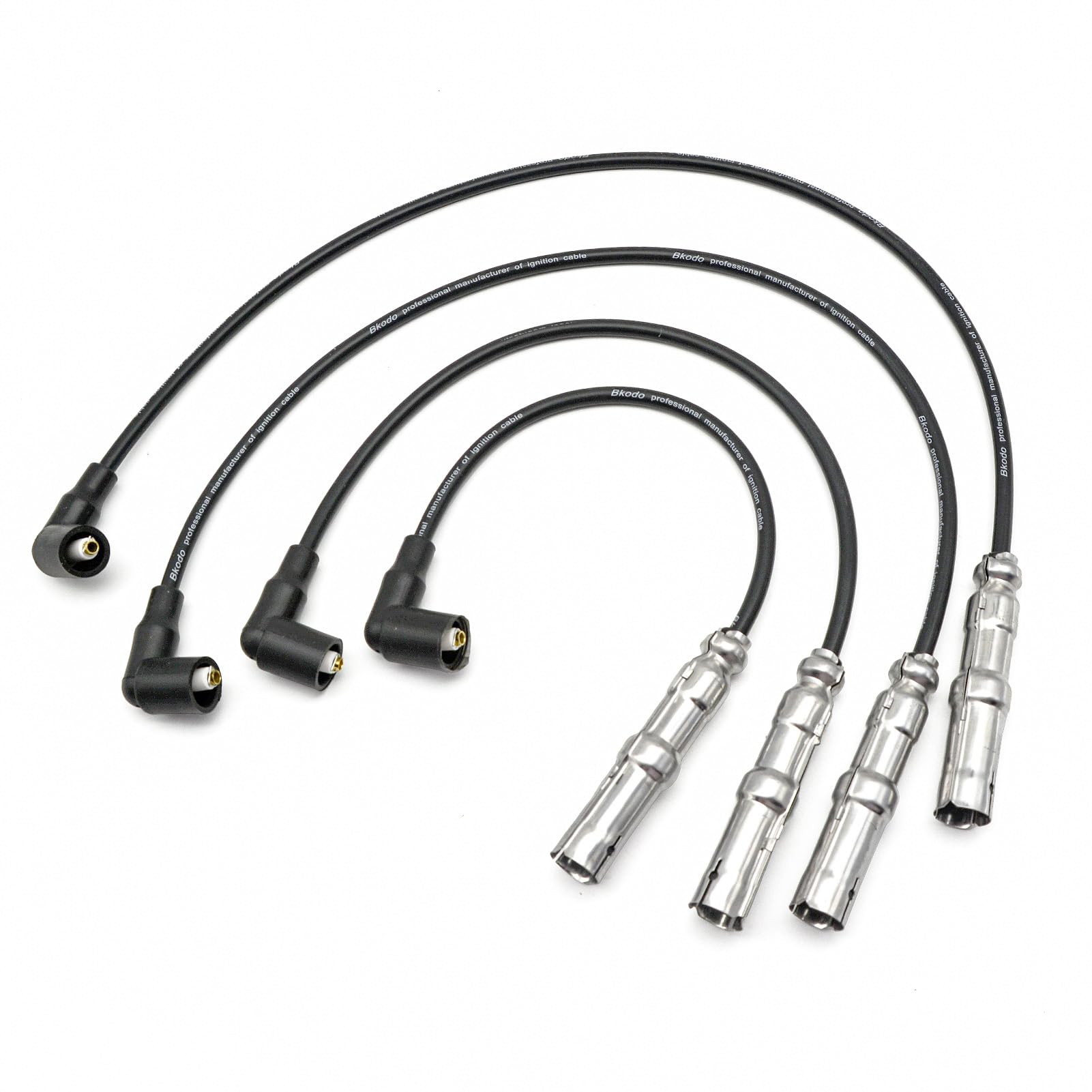 Ynovvo Ignition Spark Plug Wires Set of 4 for Volkswagen Beetle Jetta 2.0L 2001-2005, for Golf 2.0L 2001-2006 Replace OE 06A905430AL 06A905430AM