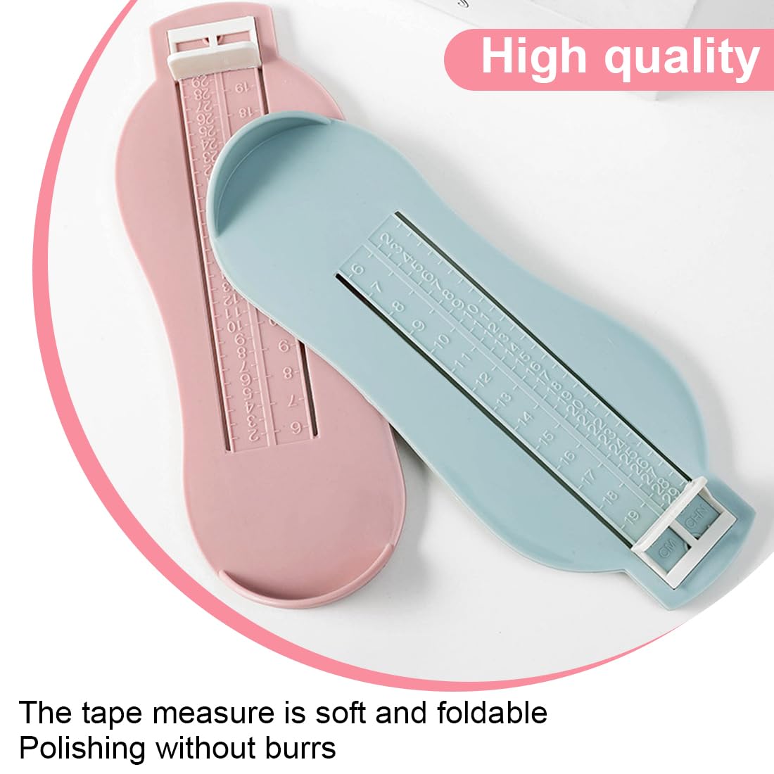 2 Pieces Baby Foot Gauge + 1 Soft Ruler, Foot Gauge Kids, Baby Foot Length Ruler Tool, Kids Ruler Measuring Tool, Shoe Size Measuring Ruler, Foot Gauge Set