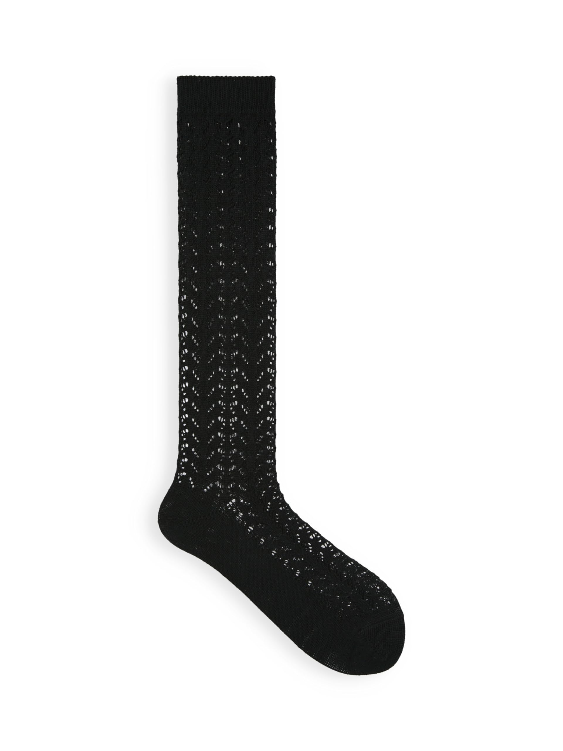 Tabio Openwork Lace Knee High Socks Women Black Made in Japan