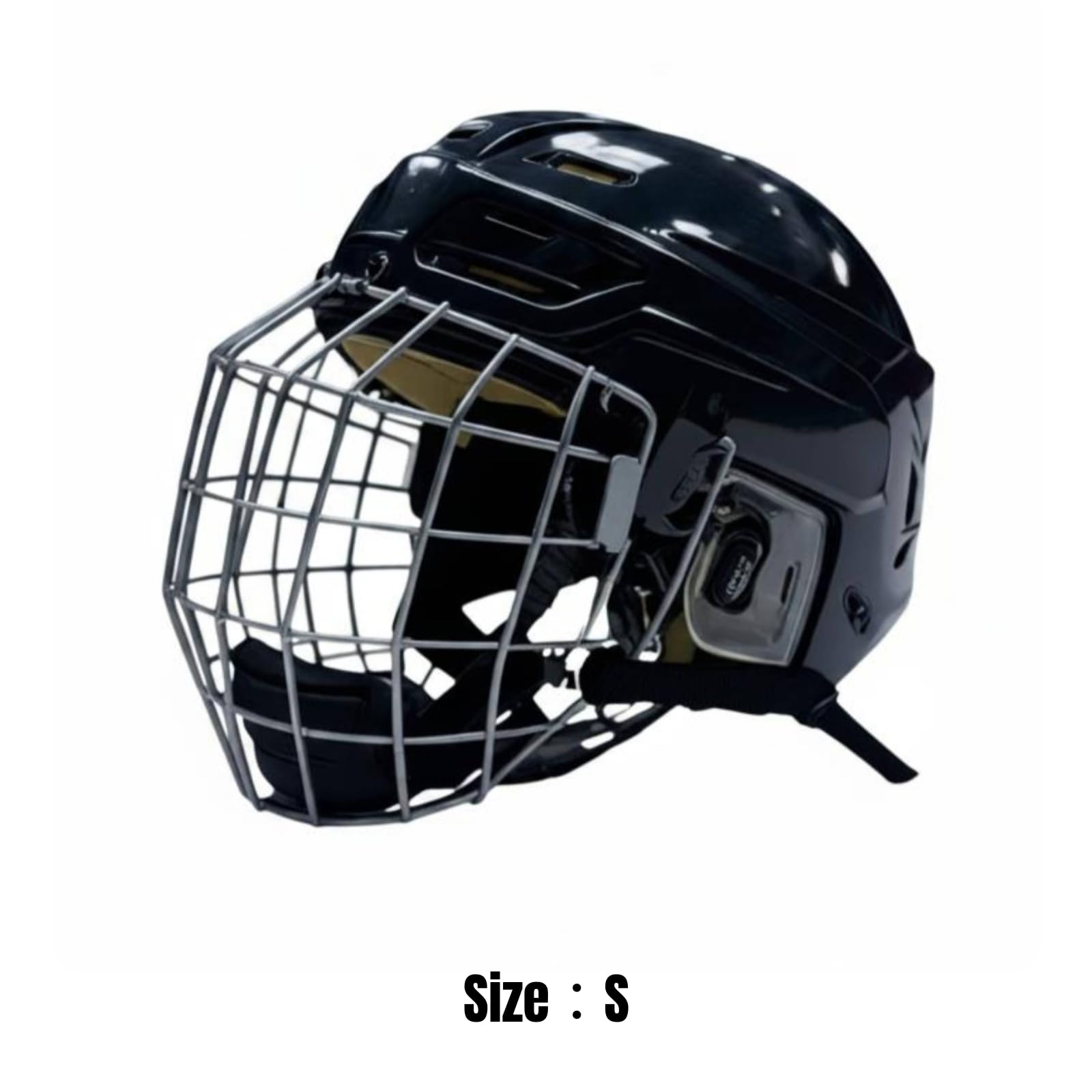 Casco Hockey Gabbia in Metallo Ventilato Casco da Hockey Co Sottogola Regolabile per Sport di Contatto