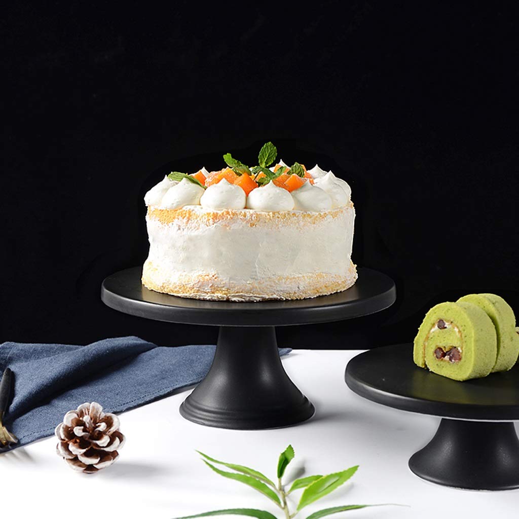 Support à gâteau support à gâteau en céramique noir mat présentoir à gâteau d'anniversaire de mariage, table de dessert haute (taille : 16 cm)
