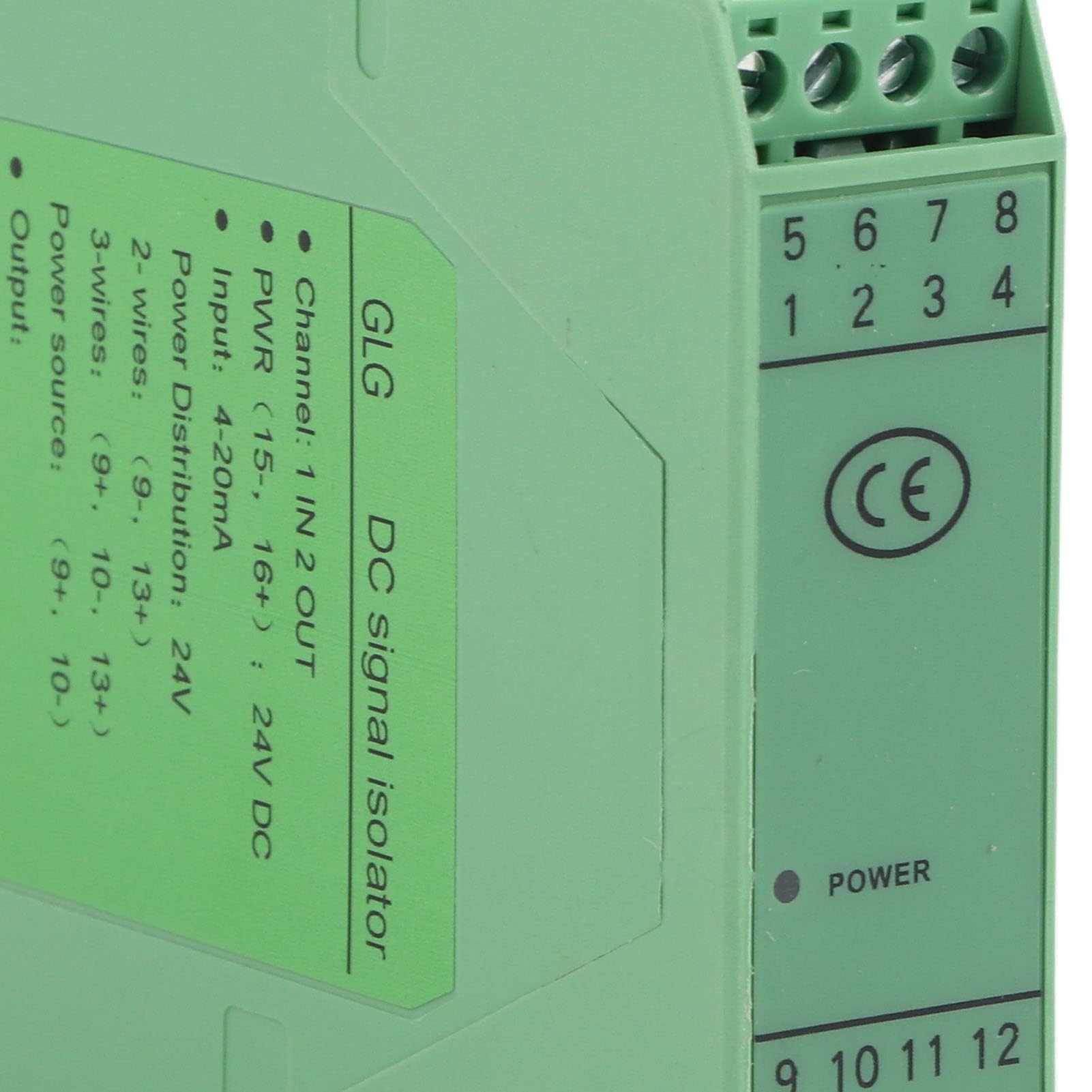 Aislador de Señal de Corriente 4-20mA a 0-5V DC 24V, Transmisor Aislador y Convertidor de Señal para PLC, Módulo GLG (Una entrada y dos salidas 4-20mA a 4-20mA)