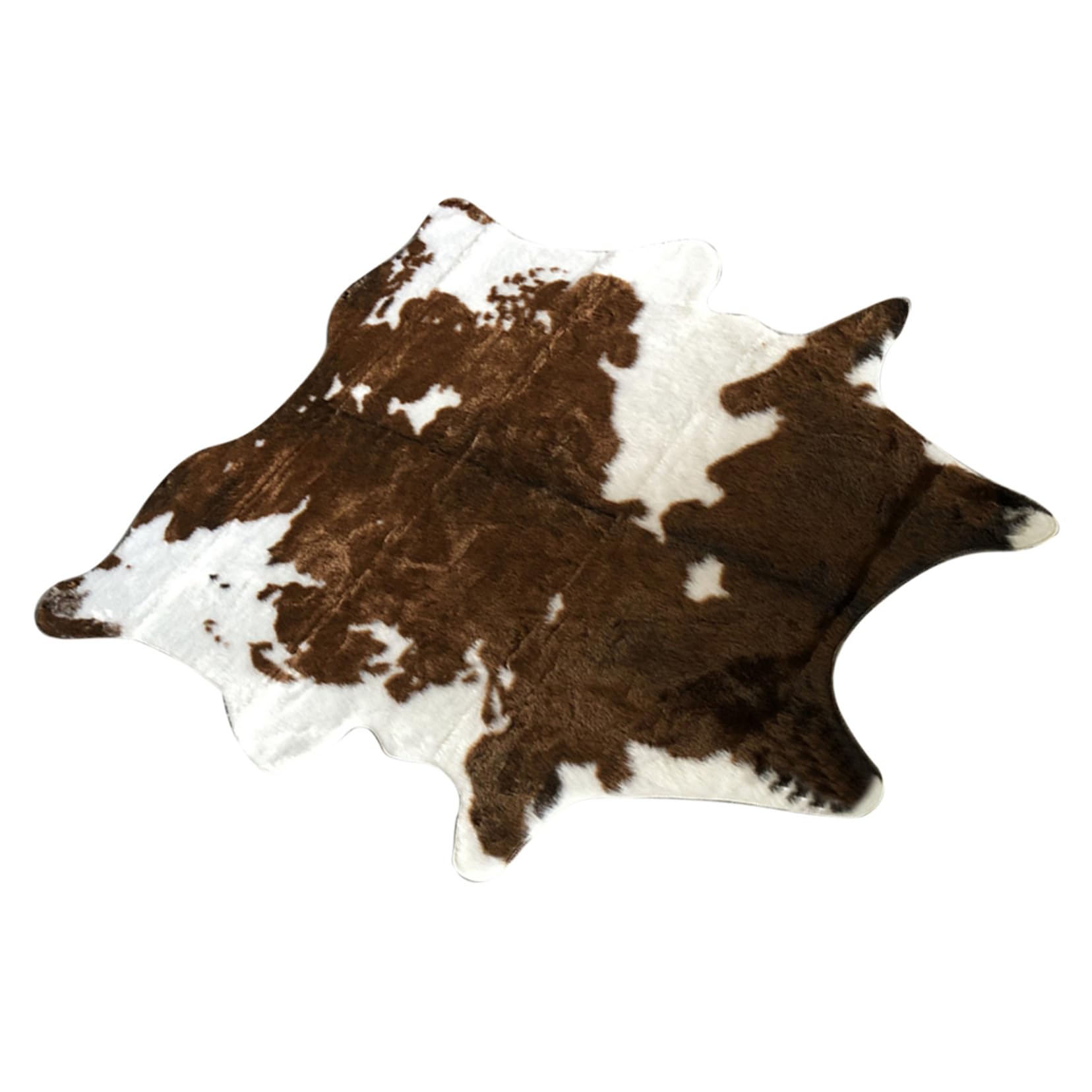 Tapis vache marron en cuir imitation lavable pour salon et chambre