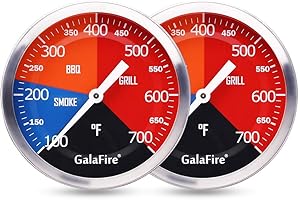 GALAFIRE - Easy to Read BBQ Thermometer for Grilling - 2 Pack...