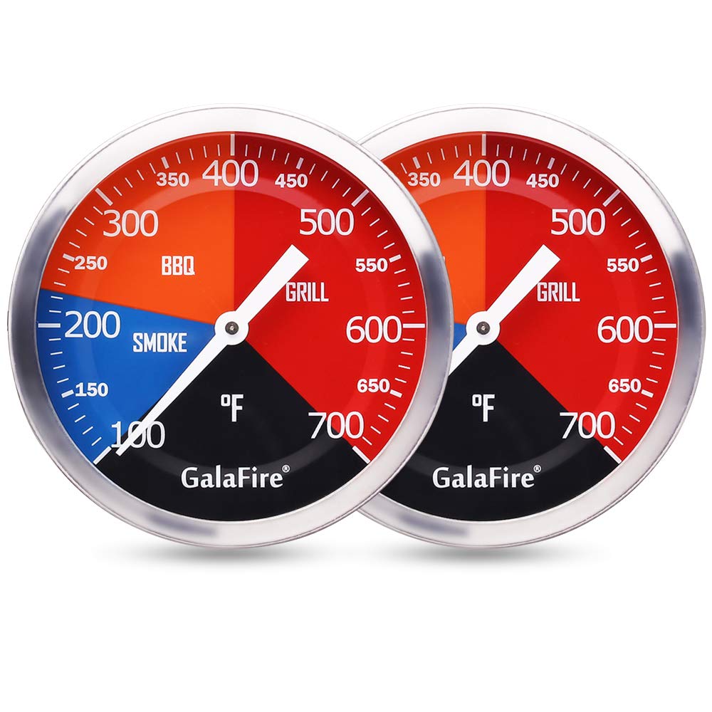 Buy GALAFIRE BBQ Thermometer Gauge for Charcoal Grill Pit, 2 Pack 3 3/